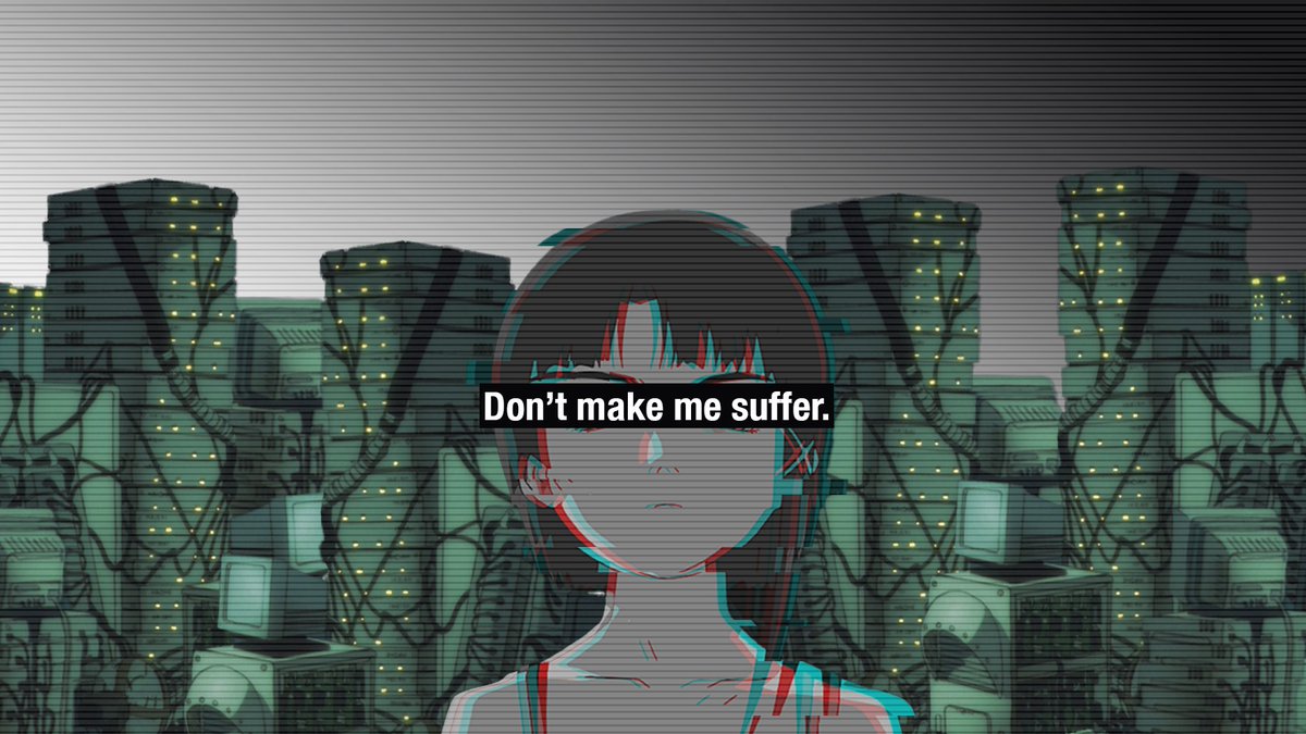 טוויטר \ Goon בטוויטר: Serial Experiments lain #synthwave #Outrun #vaporwave #art #wallpaper #aesthetic #Grey #Green #photoshop #anime s #tech #computers #Dark #SerialExerimentslain #lain #suffer #dontmakemesuffer #photoshop #eddits #PC