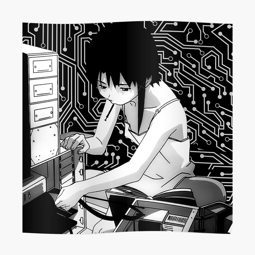 Serial Experiments Lain Aesthetic Anime Girl Sticker