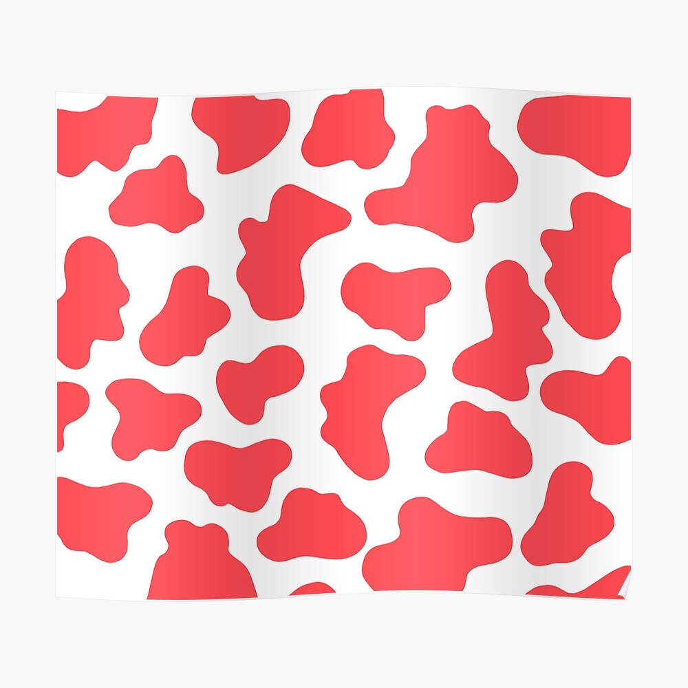 Pastel red cow print pattern Sticker