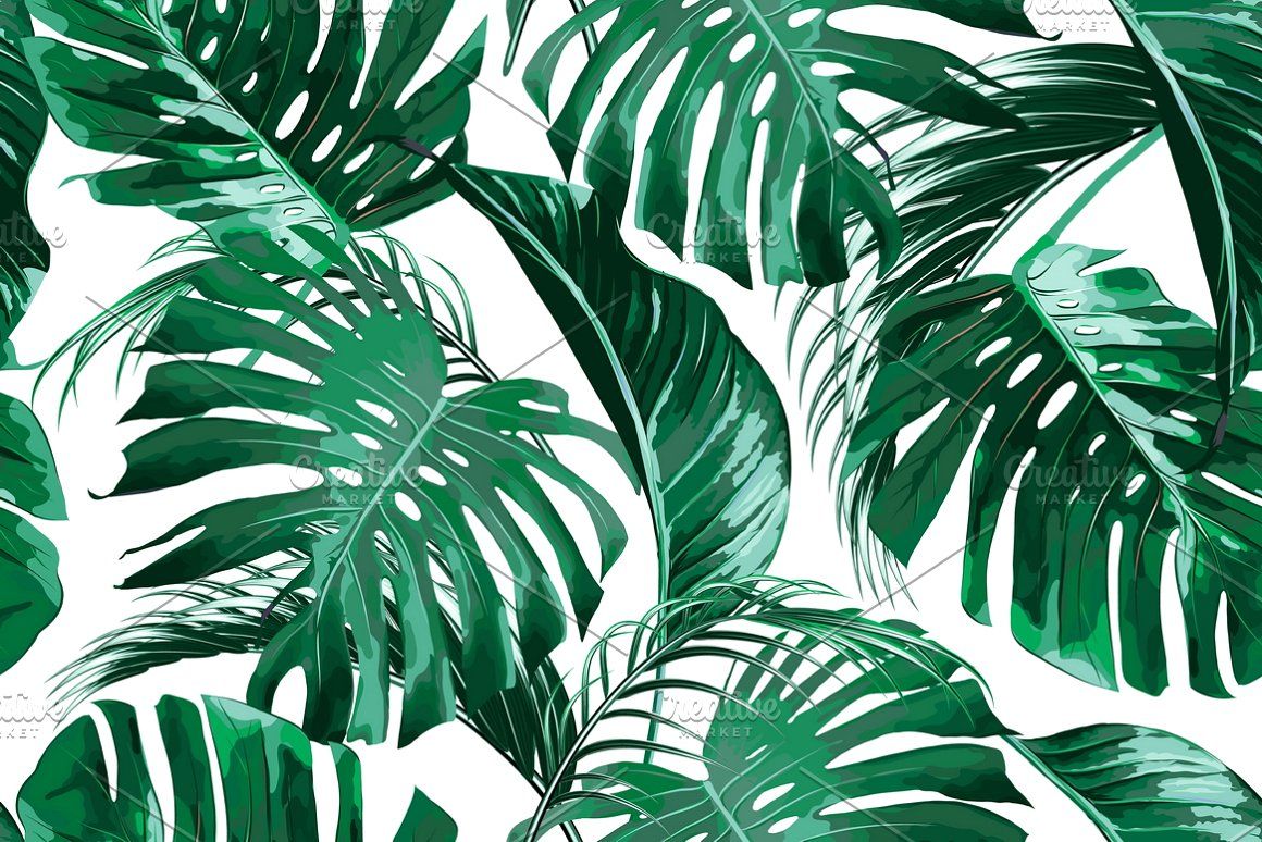 Tropical jungle leaves pattern. Leaves vector, Leaf background, Jungle pattern