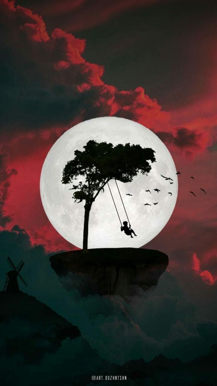 Wallpaper. Scenery wallpaper, Moon art, Sunset wallpaper