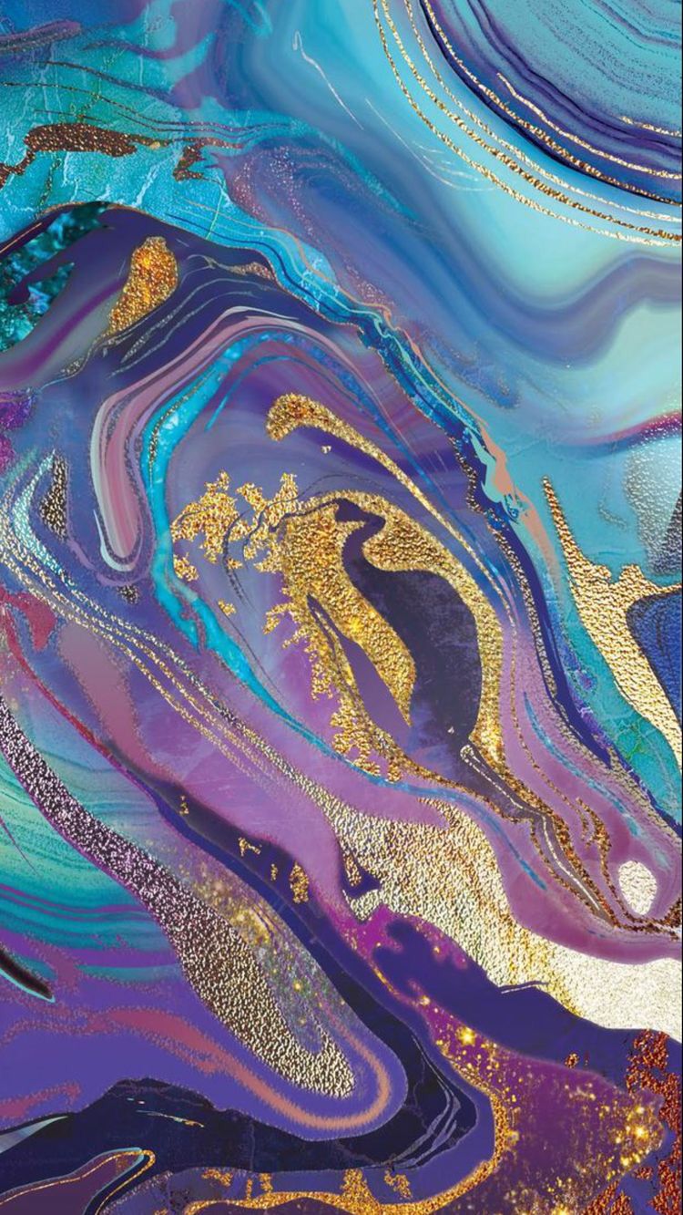 Purple And Turquoise Marble
