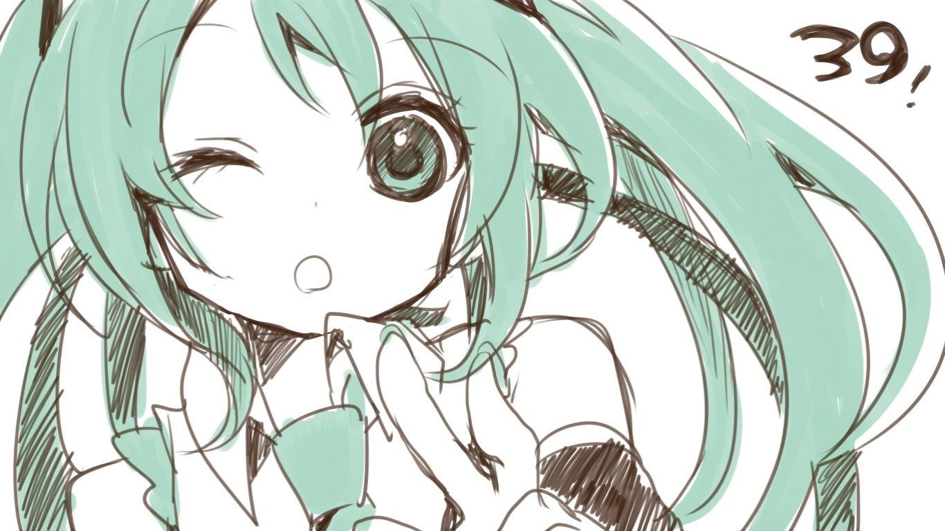 Download 1366x768 laptop Hatsune Miku PC wallpaper for free