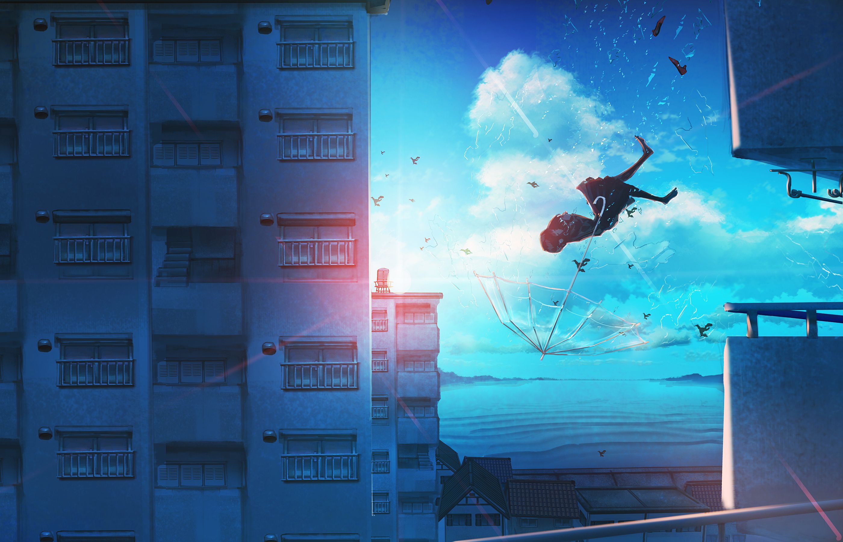 Falling Anime Wallpaper Free Falling Anime Background