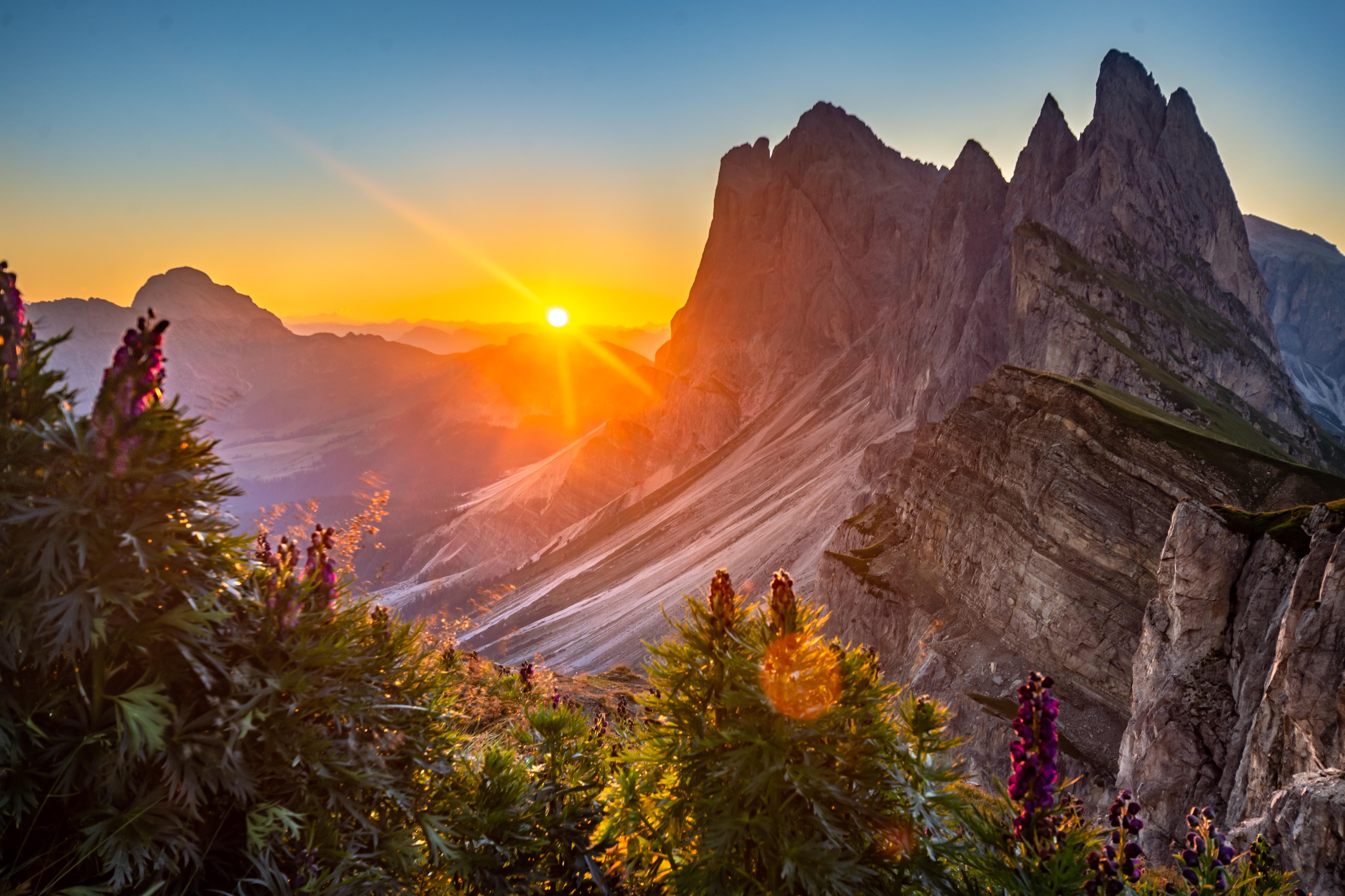Sunrise At The Dolomites Italy, HD Nature, 4k Wallpaper, Image, Background, Photo and Picture