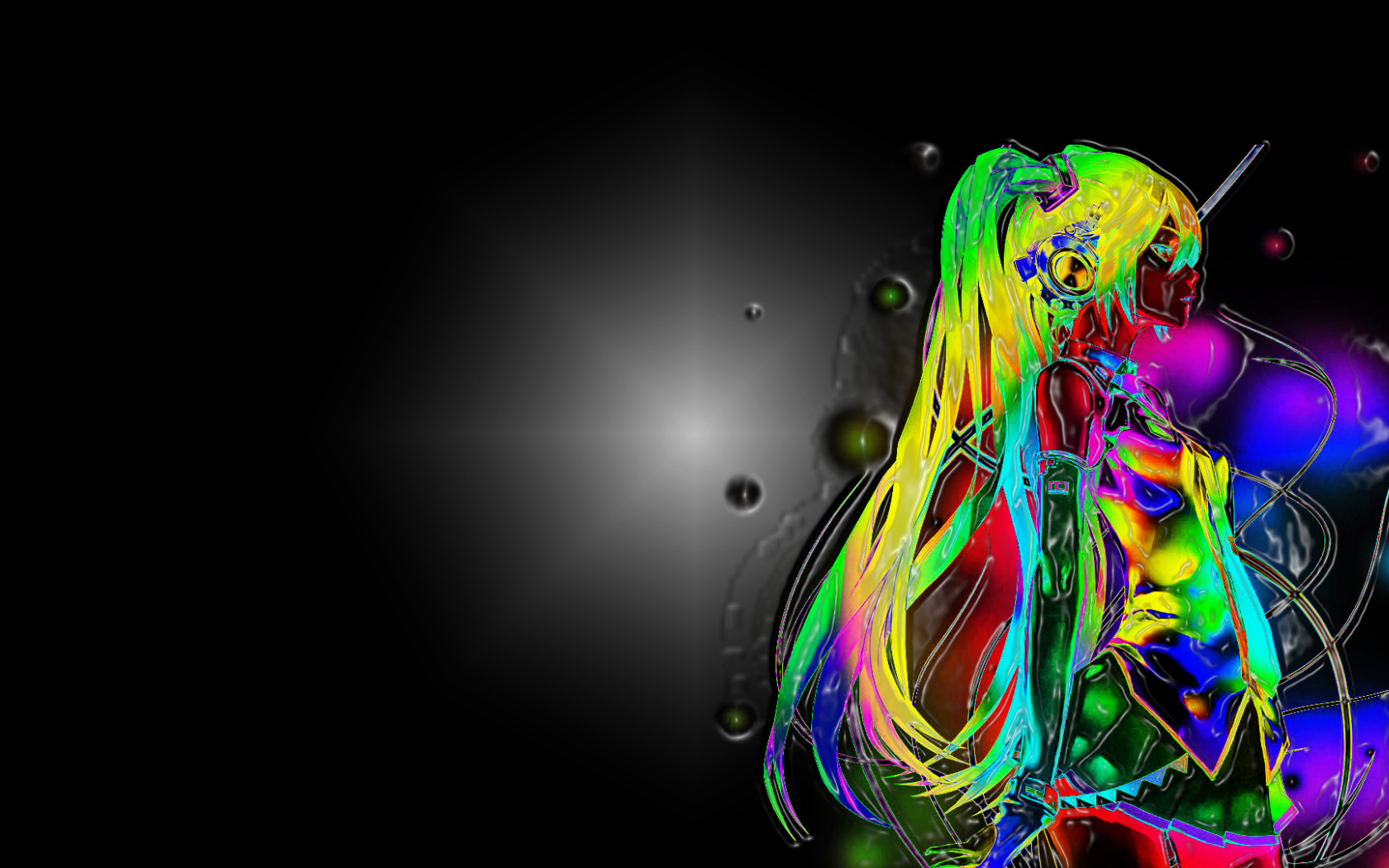 Anime Vocaloid Neon 3D Anime Wallpaper Neon Desktop Wallpaper & Background Download