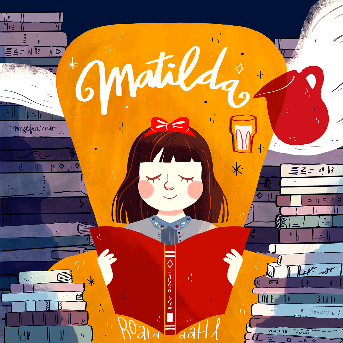 Matilda / cover redesign. Ilustrações, Matilda, Painéis de pintura