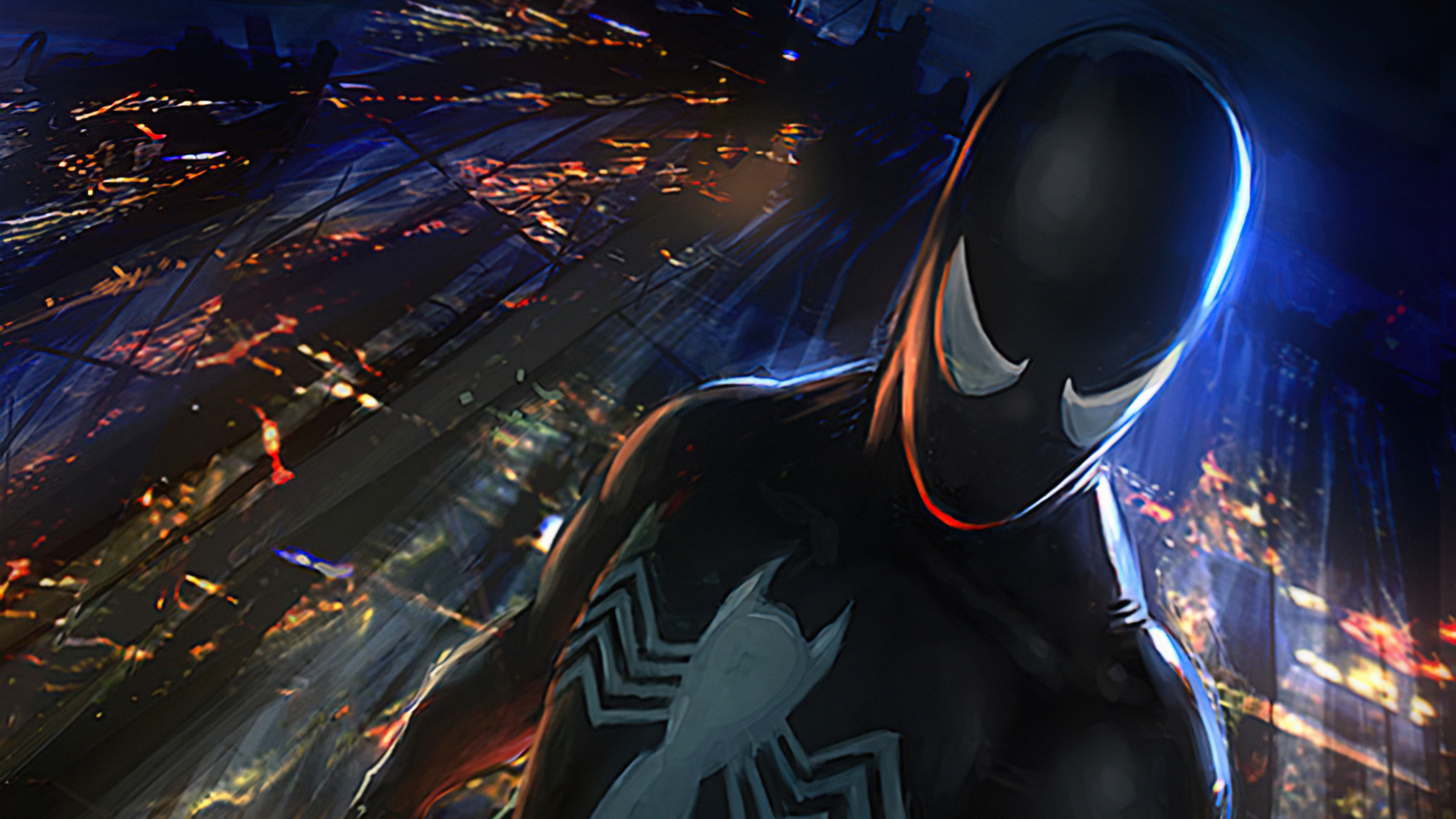 Spiderman Black Mood In Black Suit, HD Superheroes, 4k Wallpaper, Image, Background, Photo and Picture