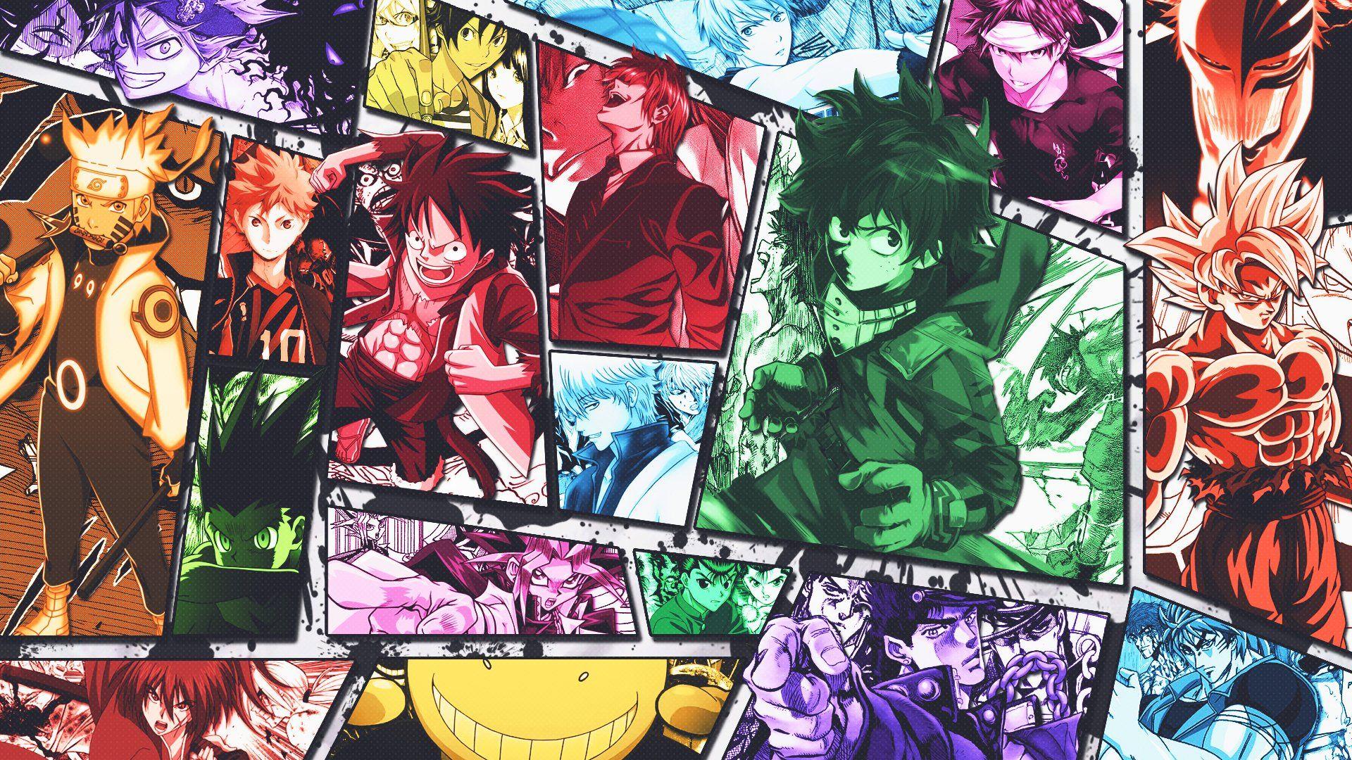 Free download Anime Pictures for Otakus Fangirls amp Fanboys Anime  1280x800 for your Desktop Mobile  Tablet  Explore 77 Collage  Backgrounds  Collage Wallpaper Aesthetic Collage Wallpapers Deku Collage  Wallpapers