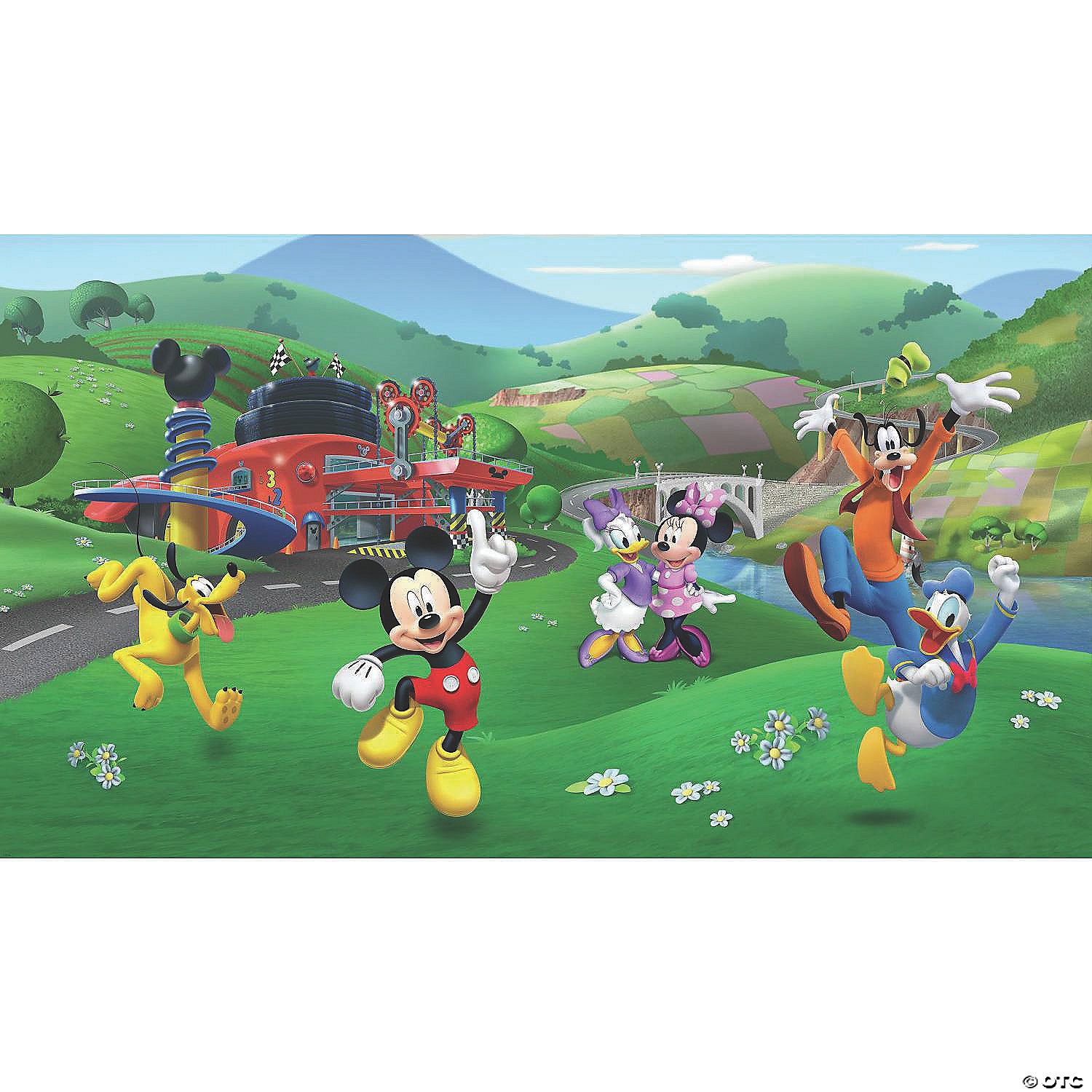 Mickey & Friends Roadster Prepasted Wallpaper Mural
