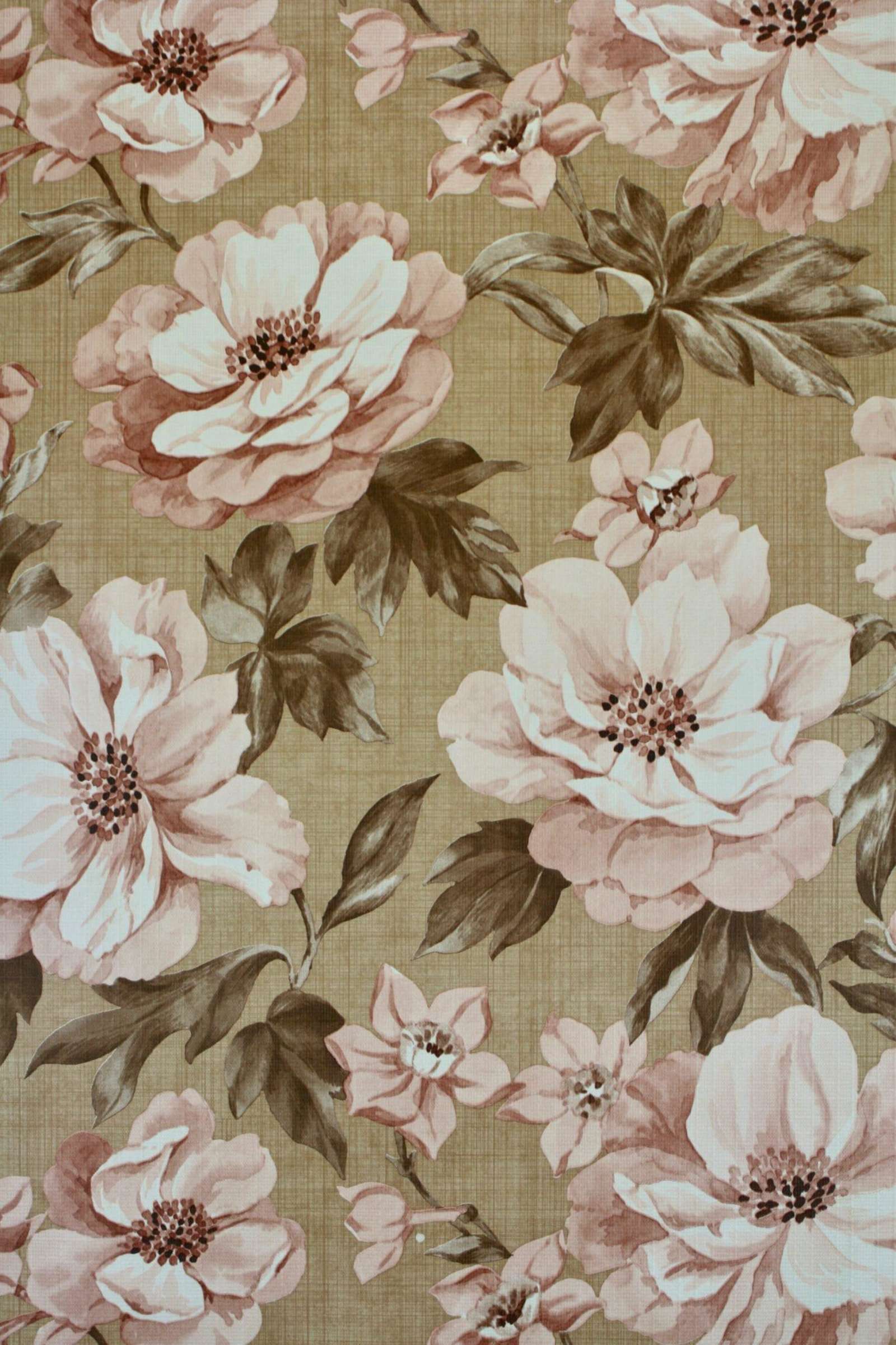 Vintage Wallpaper Shop. Retro Brown Floral Wallpaper