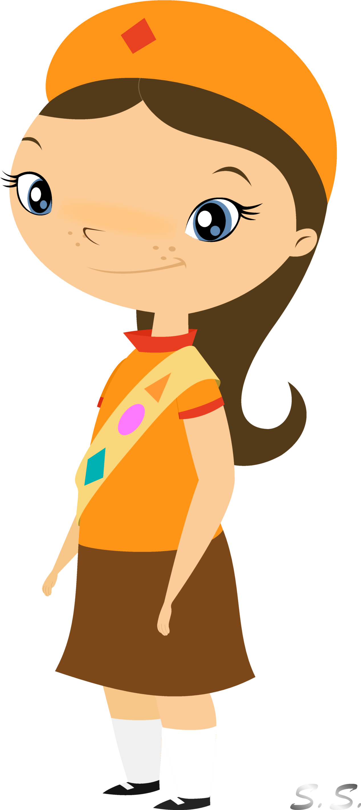 Willa's Wildlife. Orange outfit, Png image, Png