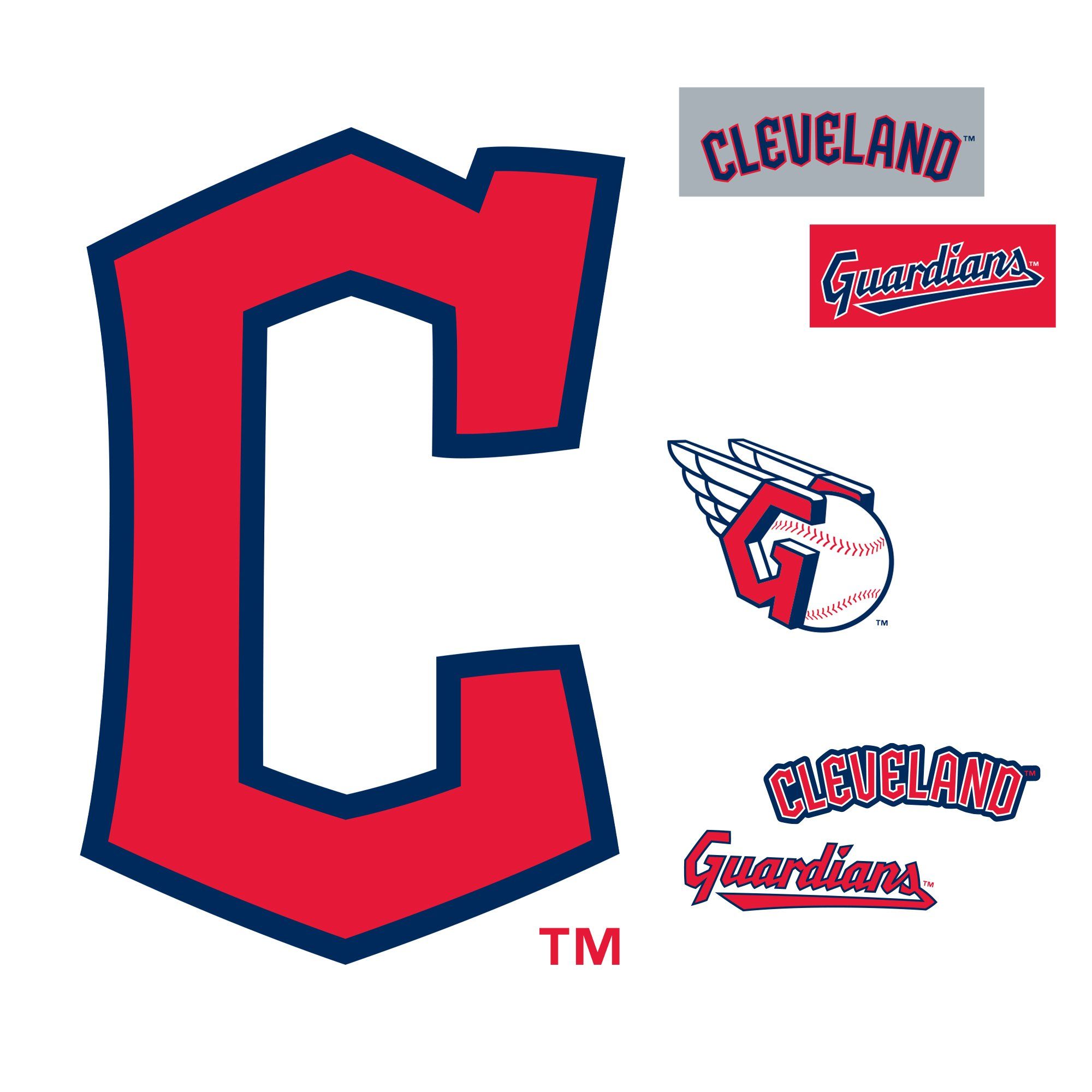 Cleveland Guardians: C Logo Licensed MLB Removable Adhesive Decal. Vinyl wall decals, Wall graphics, Fathead decals