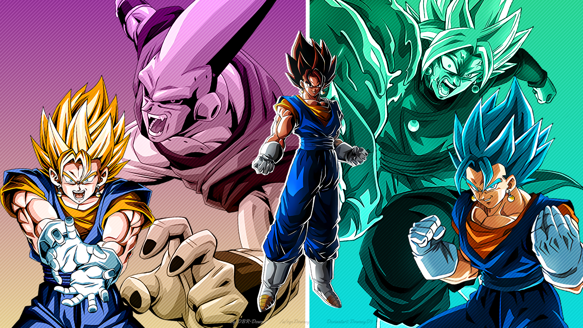 Dragon Ball Dragon Ball FighterZ Dragon Ball Z Dokkan Battle Vegito Vegito Blue Majin Buu Zamasu Dra Wallpaper:1920x1080