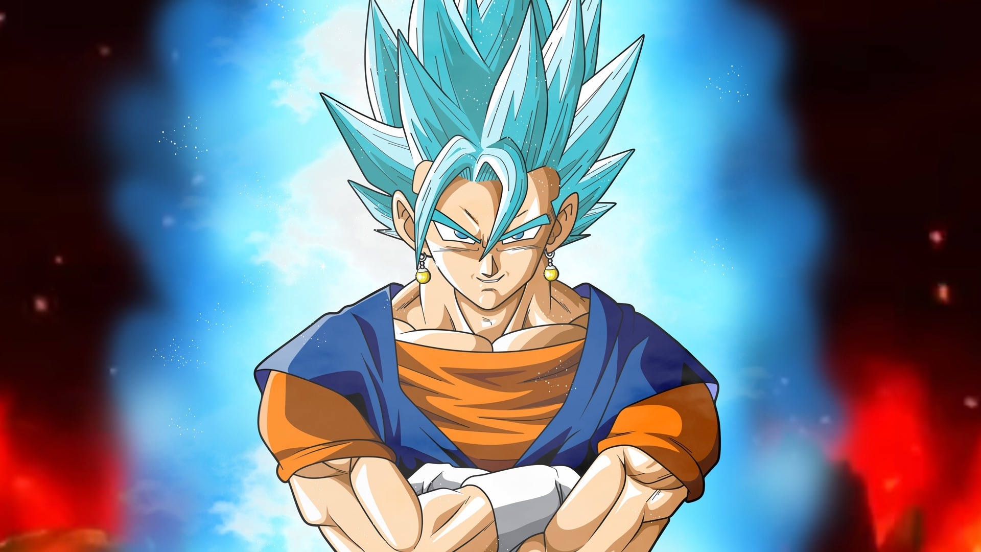 Download vegito, dragon ball, confident, anime boy 1920x1080 wallpaper, full hd, hdtv, fhd, 1080p wallpaper, 1920x1080 HD image, background, 7983
