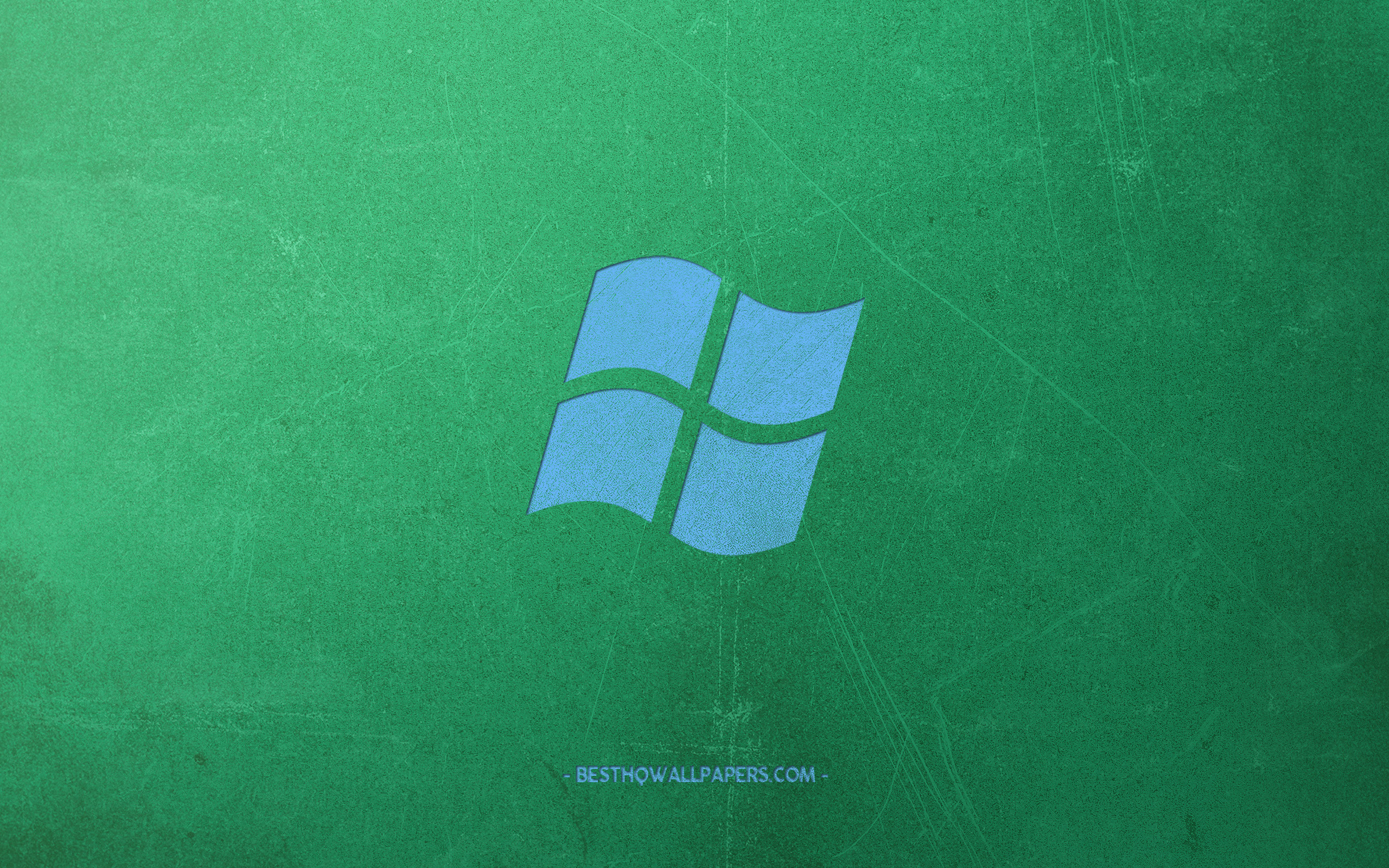 Download wallpaper Windows logo, green retro background, blue retro logo, emblem, creative art, retro style, Windows for desktop with resolution 2560x1600. High Quality HD picture wallpaper