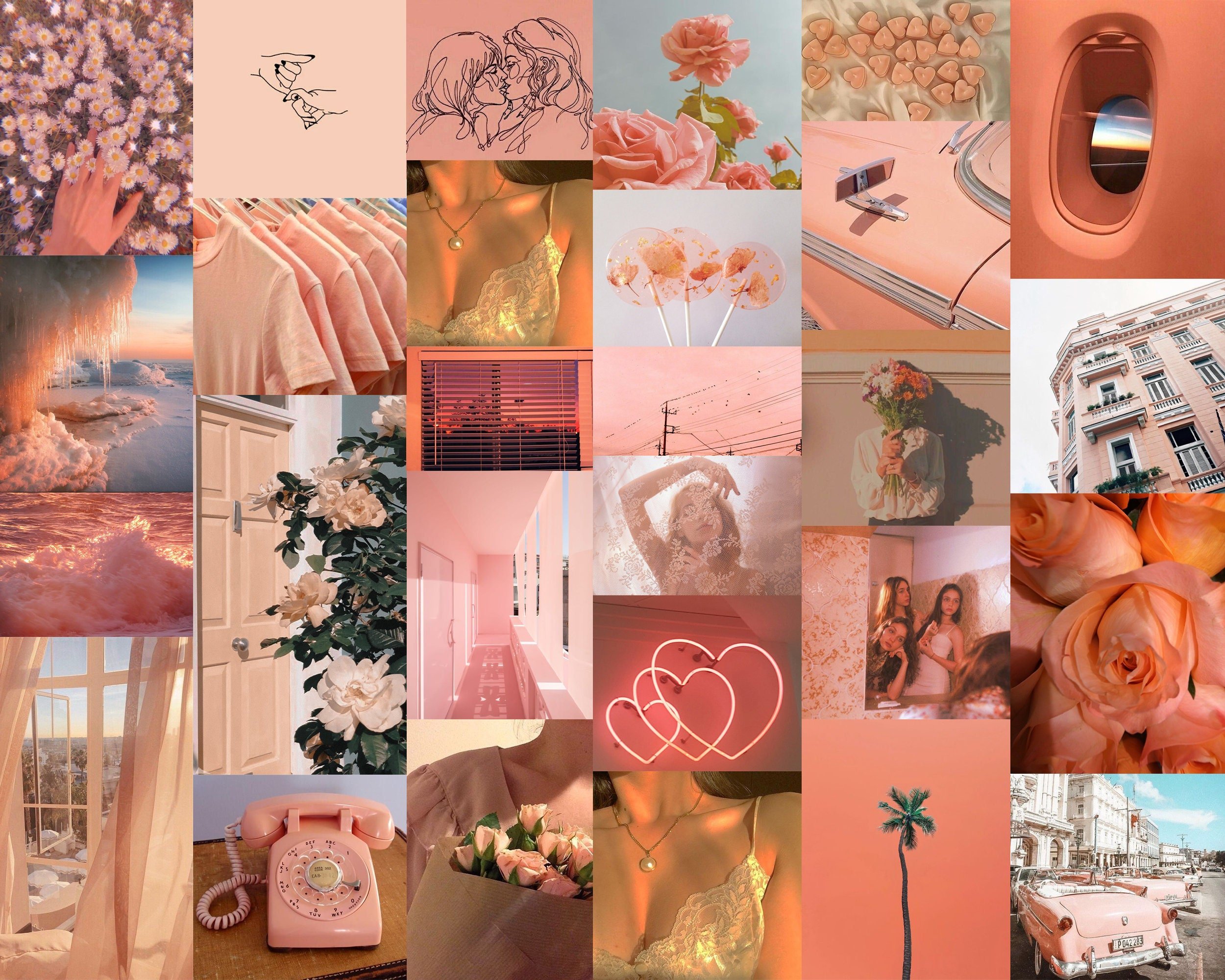 CHILL PEACH Aesthetic Collage Kit / 51 Image