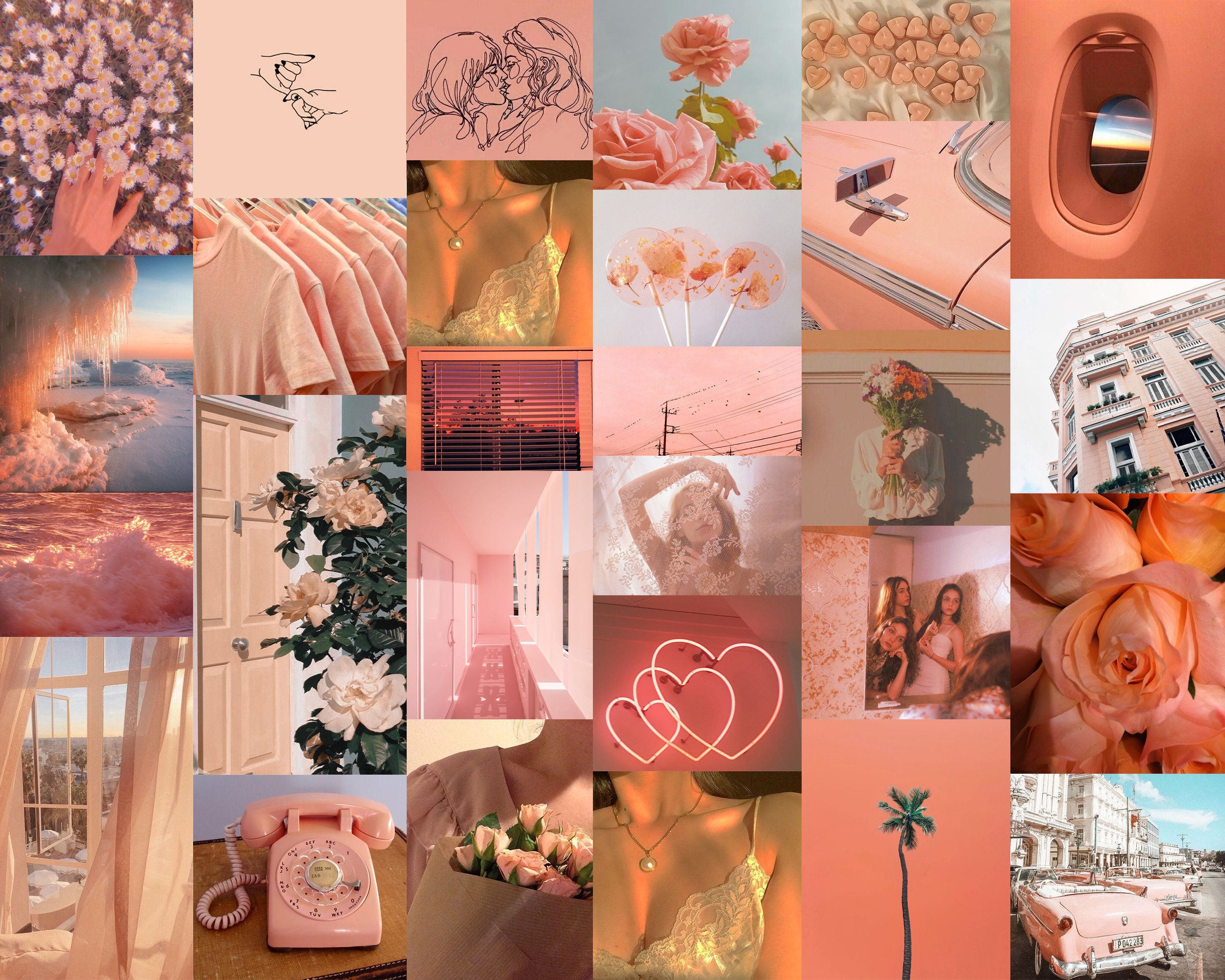 Peach Aesthetic Collage Wallpapers Wallpaper Cave 0492