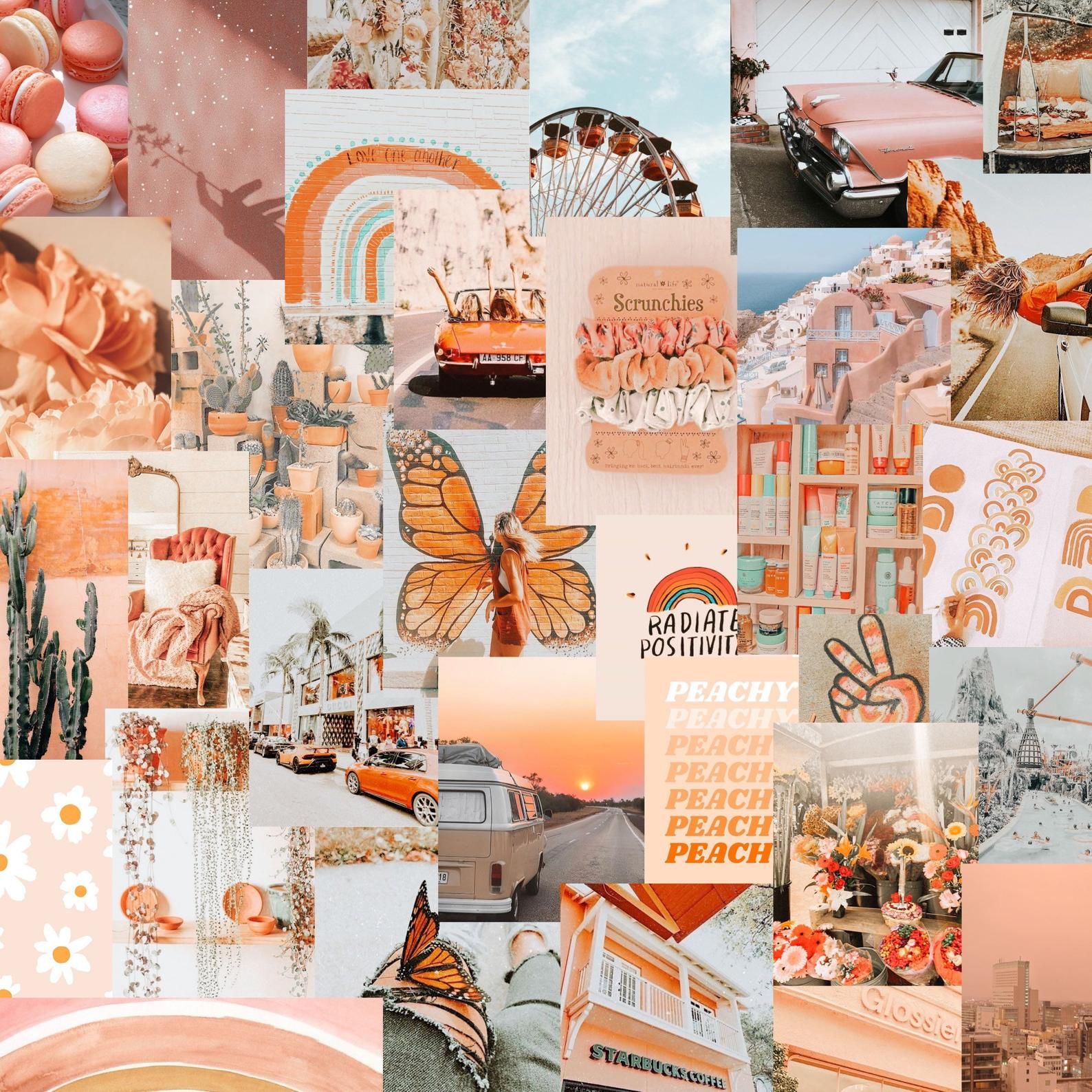 50pc Peachy Photo Collage Kit. Etsy. Beach wall collage, Wall collage, Print collage