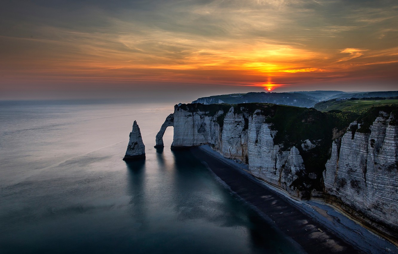 Wallpaper landscape, France, view, Etretat, Étretat, municipality image for desktop, section город