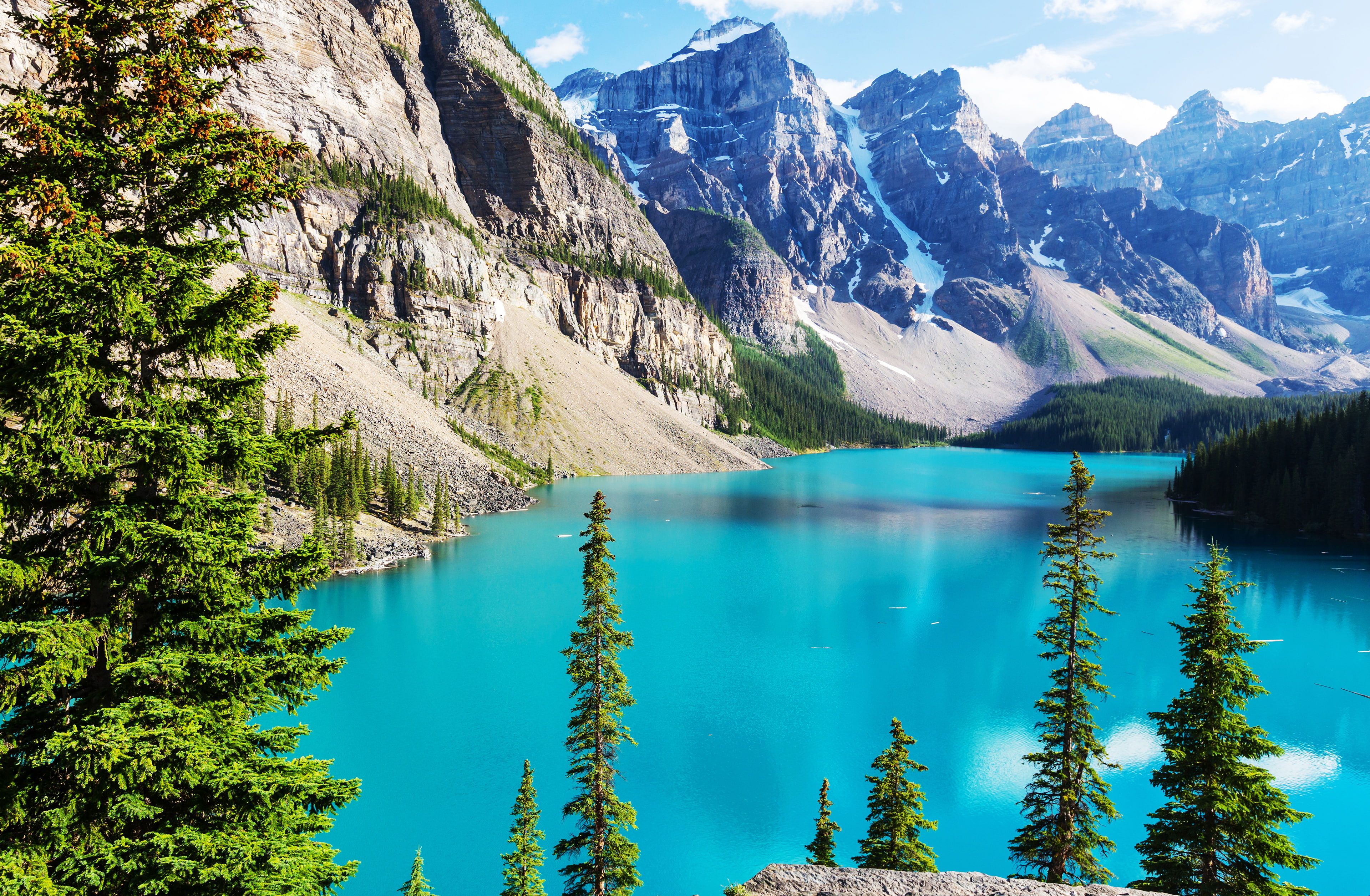 4K Rocky Mountains Banff National Park Moraine Lake K #wallpaper #hdwallpaper #desktop. Moraine lake, Banff national park, Plitvice lakes national park