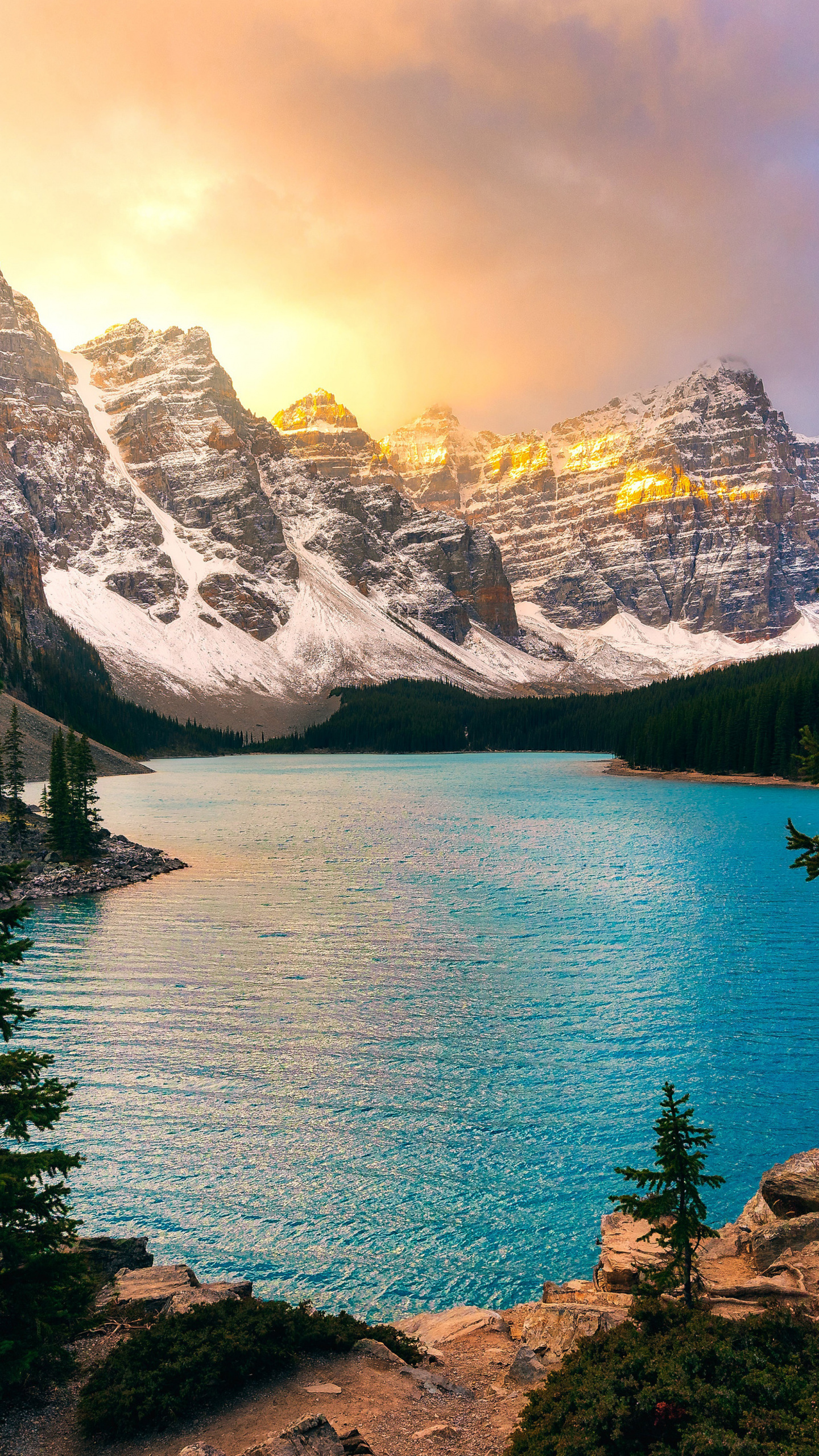 Download Moraine lake, Banff National Park, nature wallpaper, 1440x2560, QHD Samsung Galaxy S6, S7, Edge, Note, LG G4