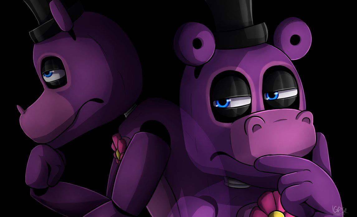 Thinking Intesifies- Mr. Hippo by Igrisa this is so funny and kinda true. Fnaf wallpaper, Anime fnaf, Fnaf drawings