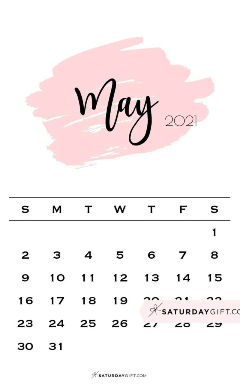 Free download Cute Printable May 2022 Calendar SaturdayGift [1187x1536] for your Desktop, Mobile & Tablet