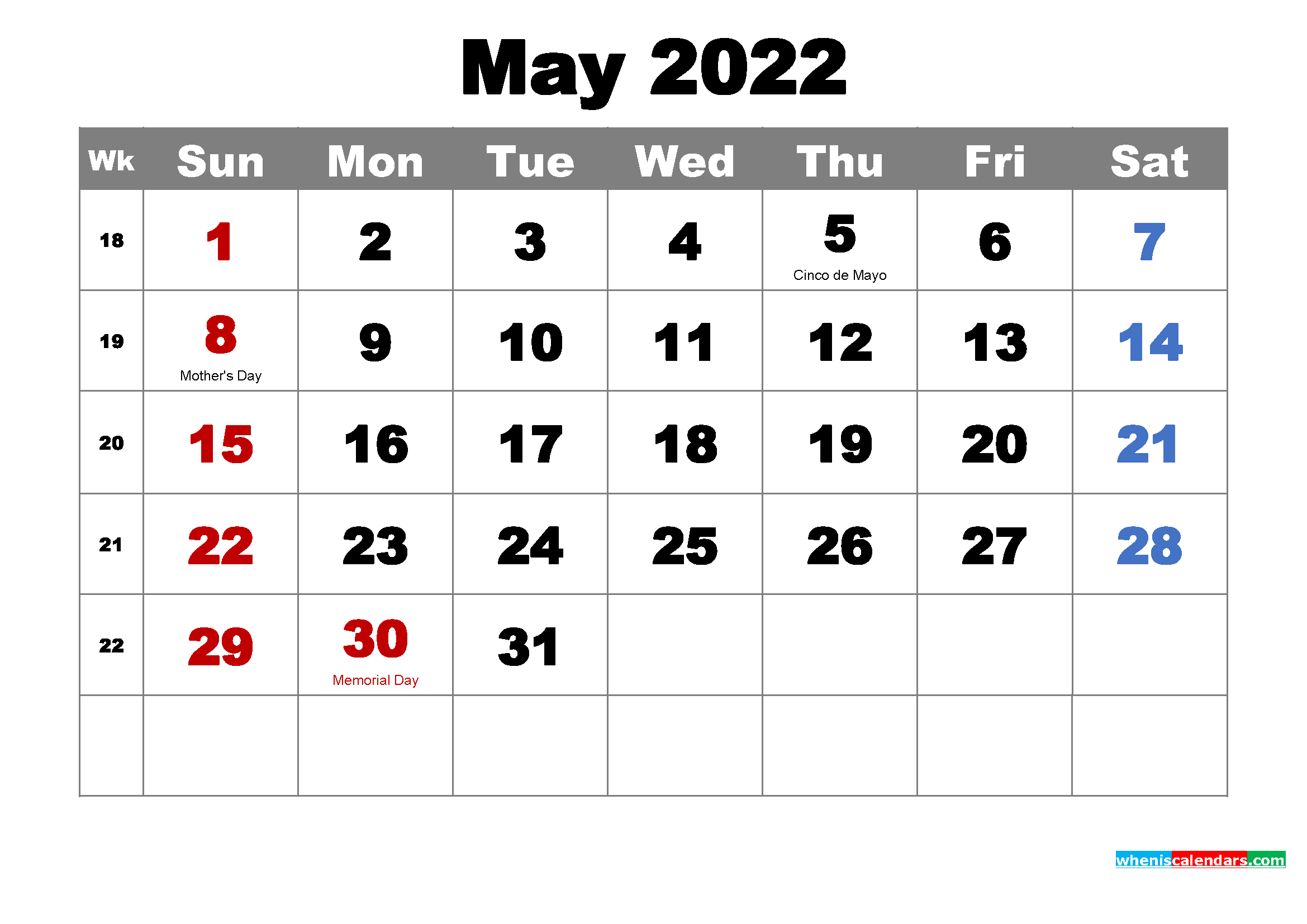 Free download Printable May 2022 Calendar Wallpapers [2339x1654] for your Desktop, Mobile & Tablet