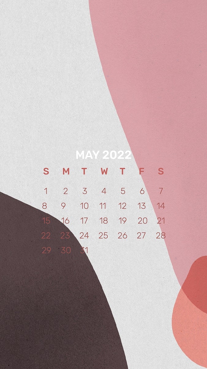 Aesthetic 2022 May calendar, printable