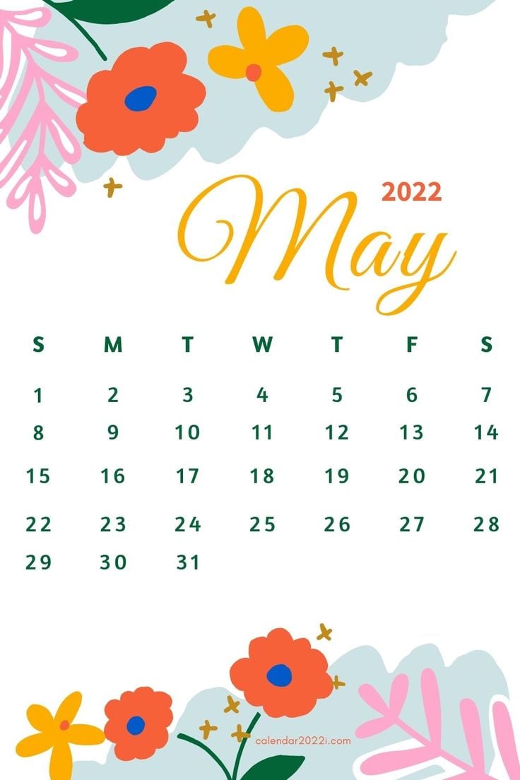 Floral 2022 Monthly Calendar Printable