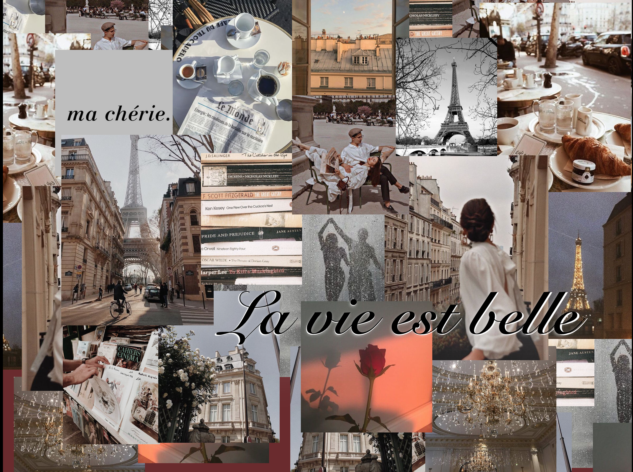 paris collage wallpaper
