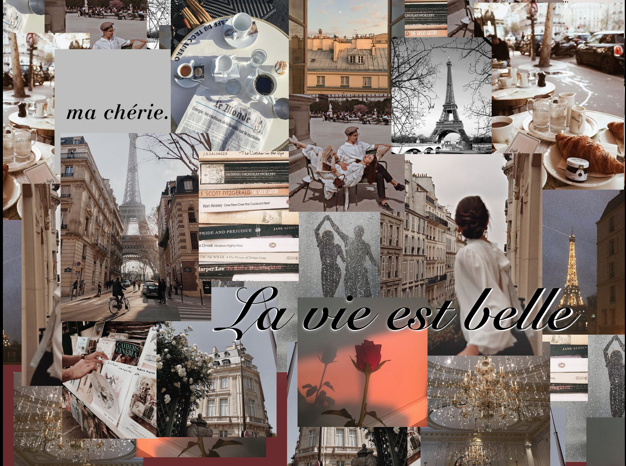 paris collage wallpaper. Macbook air wallpaper, Macbook wallpaper, Aesthetic desktop wallpaper