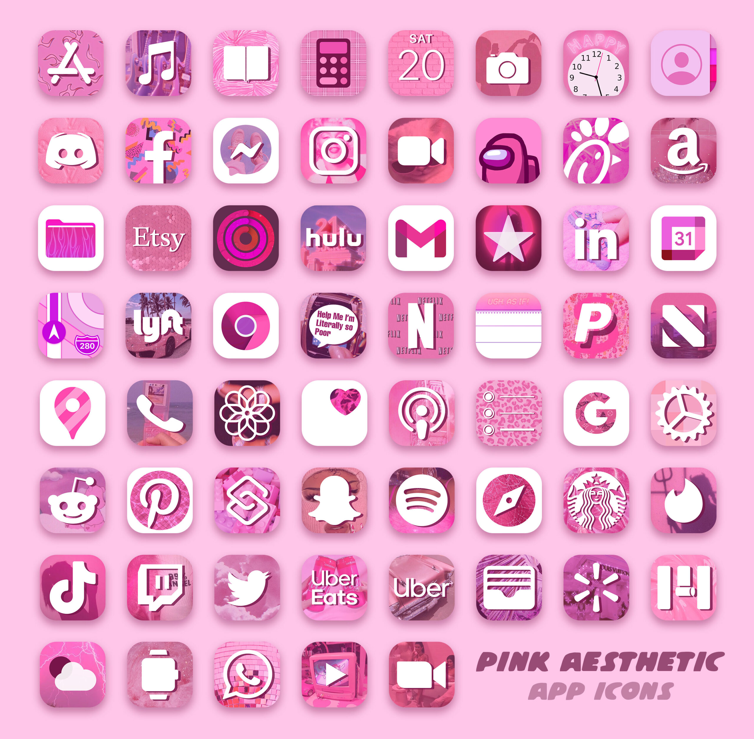 Pink Aesthetic App Icon Pink Icon for iOS 14 FREE