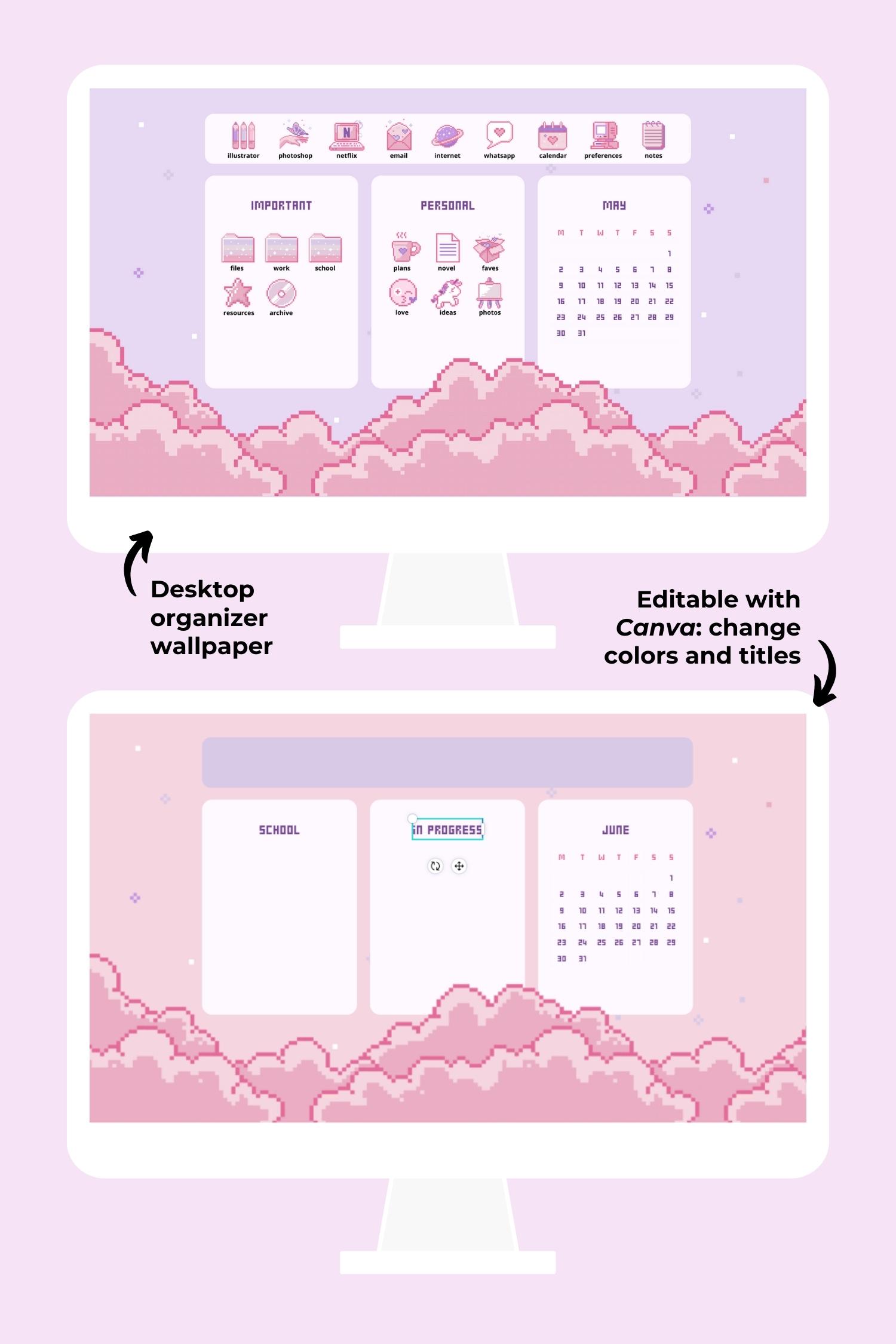 Pink Pixel Kawaii Tech Aesthetic Set app icons + wallpaper and widgets for phone and desktop ⋆ Aesthetic Design Shop