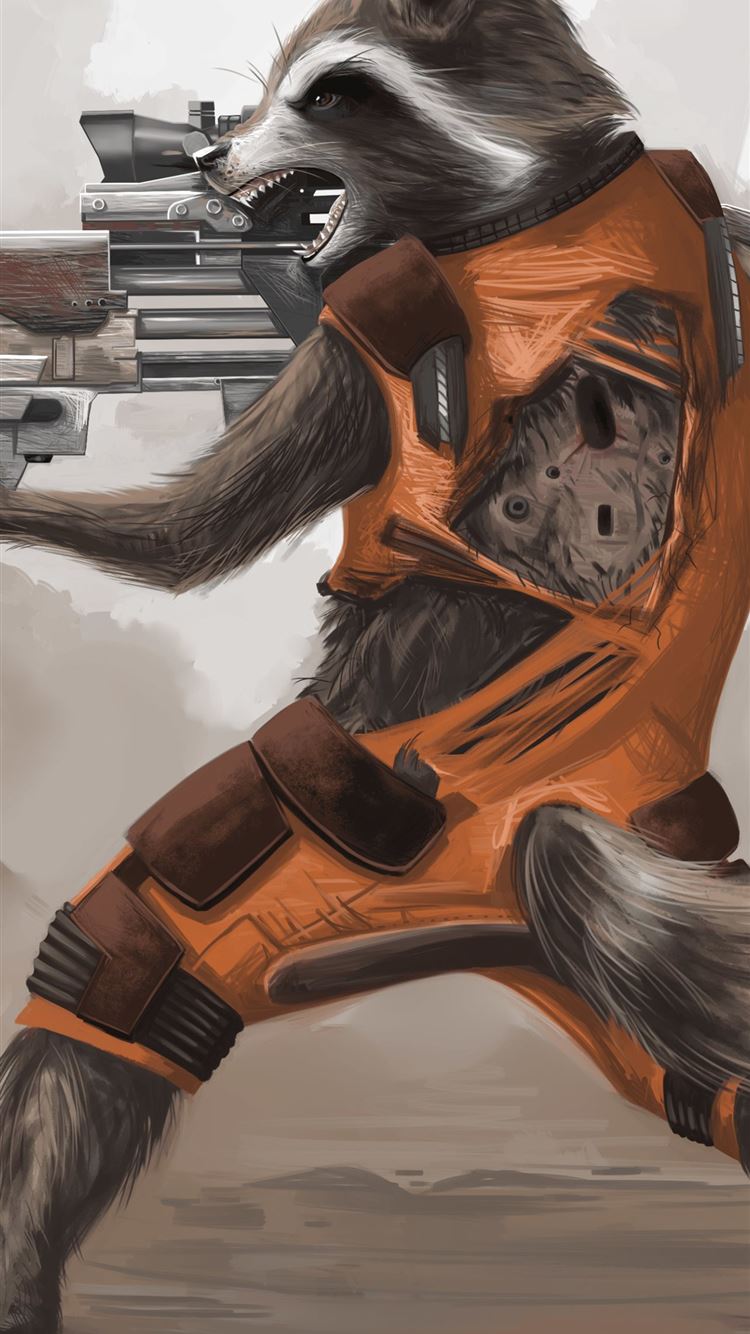 Rocket Raccoon Artwork Resolution HD Artist 4K Ima. iPhone Wallpaper Free Download