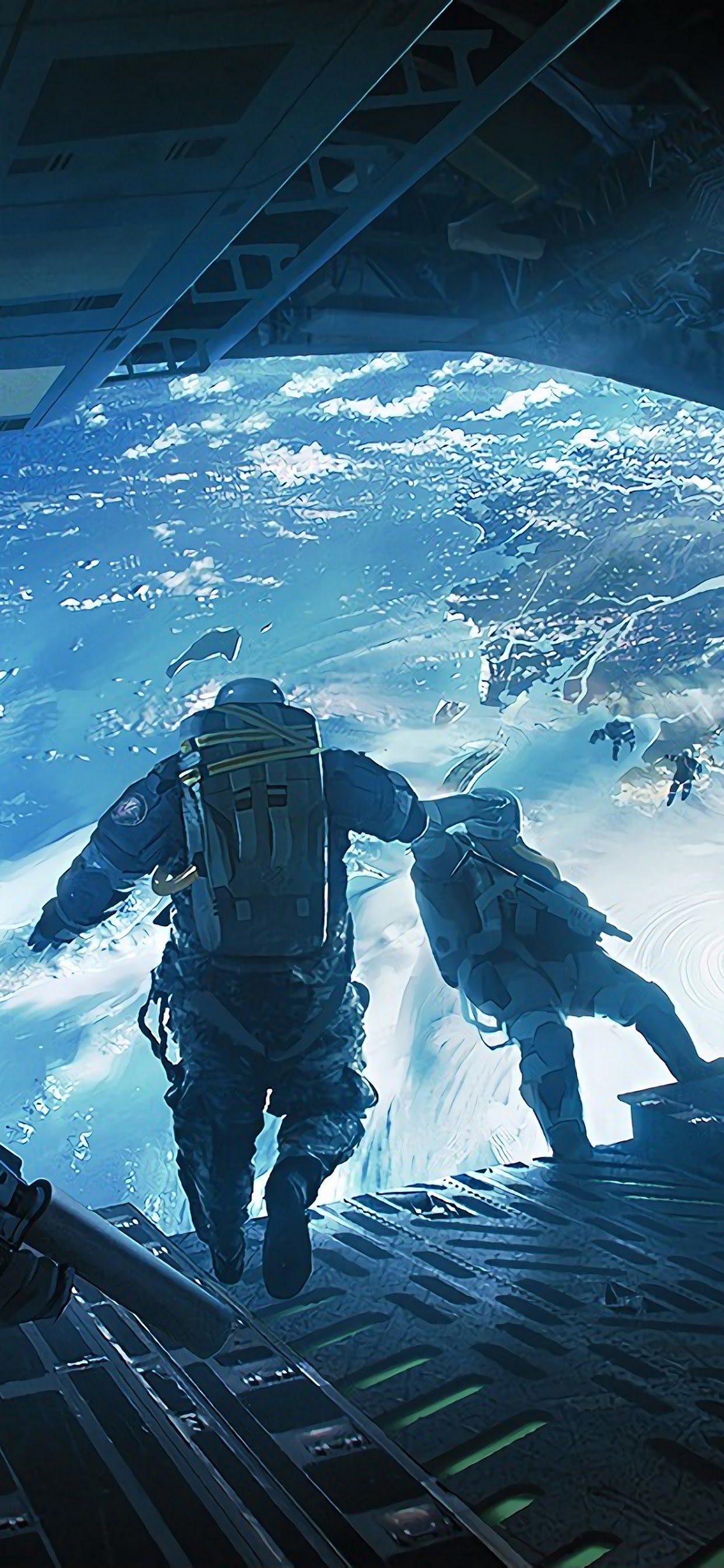 Sci Fi Soldier Skydiving 4K Wallpaper
