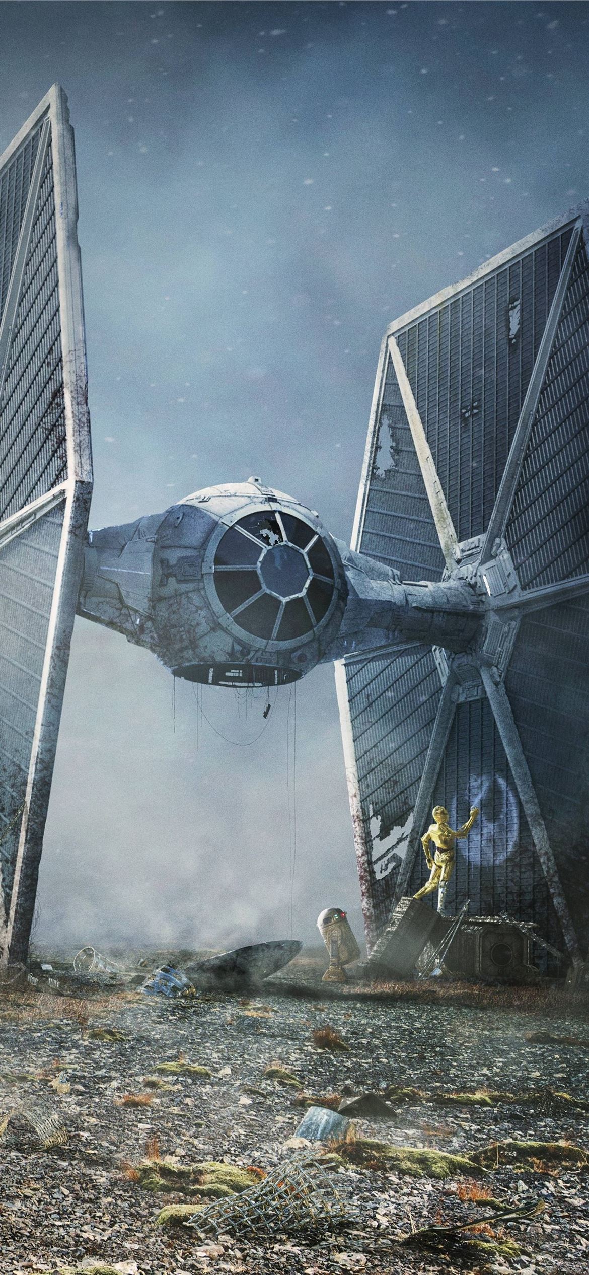 Scifi C 3PO R2 D2 Star Wars TIE Fighter Sony Xperi. iPhone Wallpaper Free Download