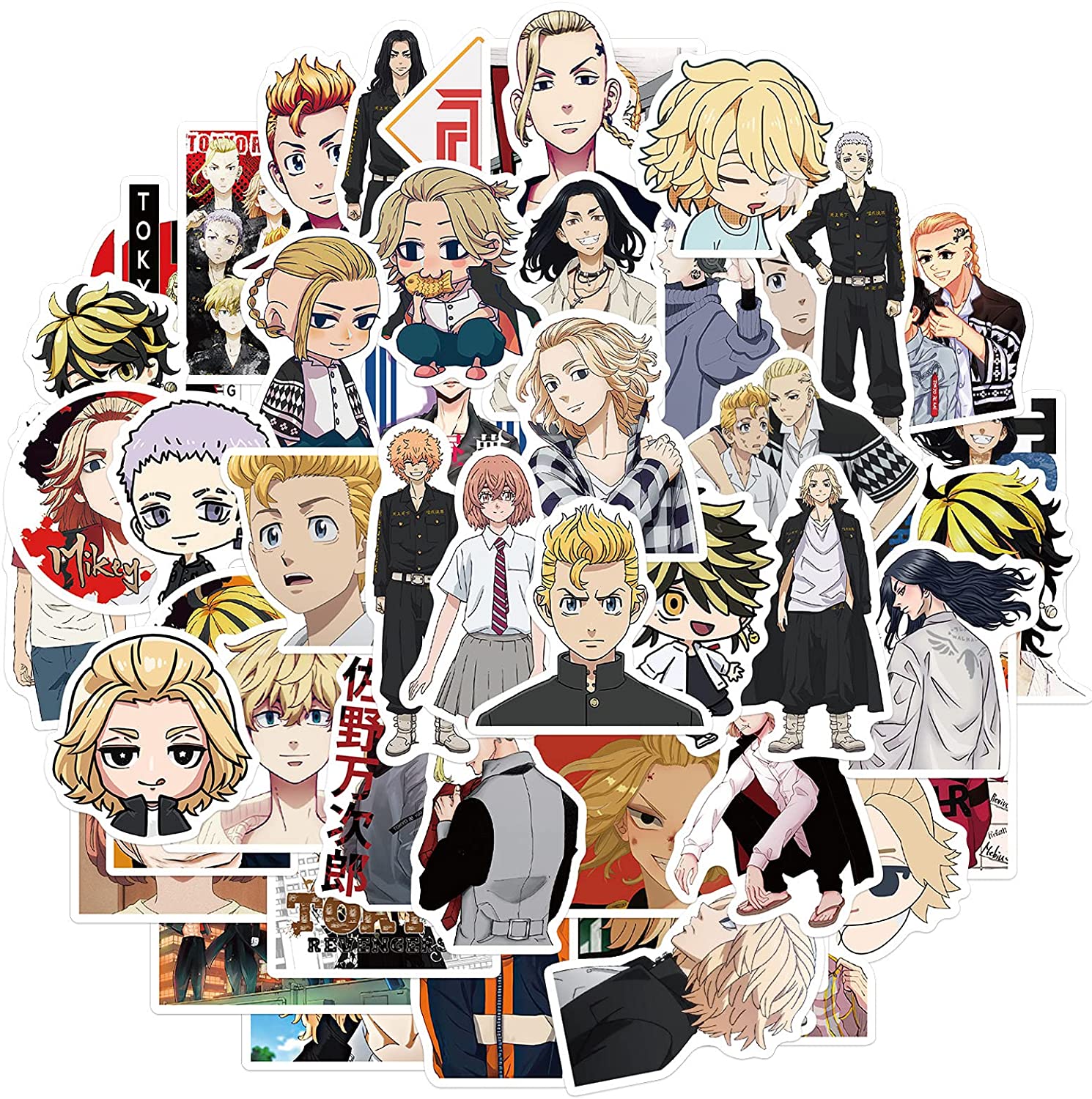 Tokyo Revengers Stickers for Water Bottles 50 Pack Cute, Waterproof, Aesthetic, Trendy Manga Stickers for Teens, Girls Perfect for Waterbottle, Laptop, Phone, Travel Extra Durable Vinyl (Tokyo Revengers)