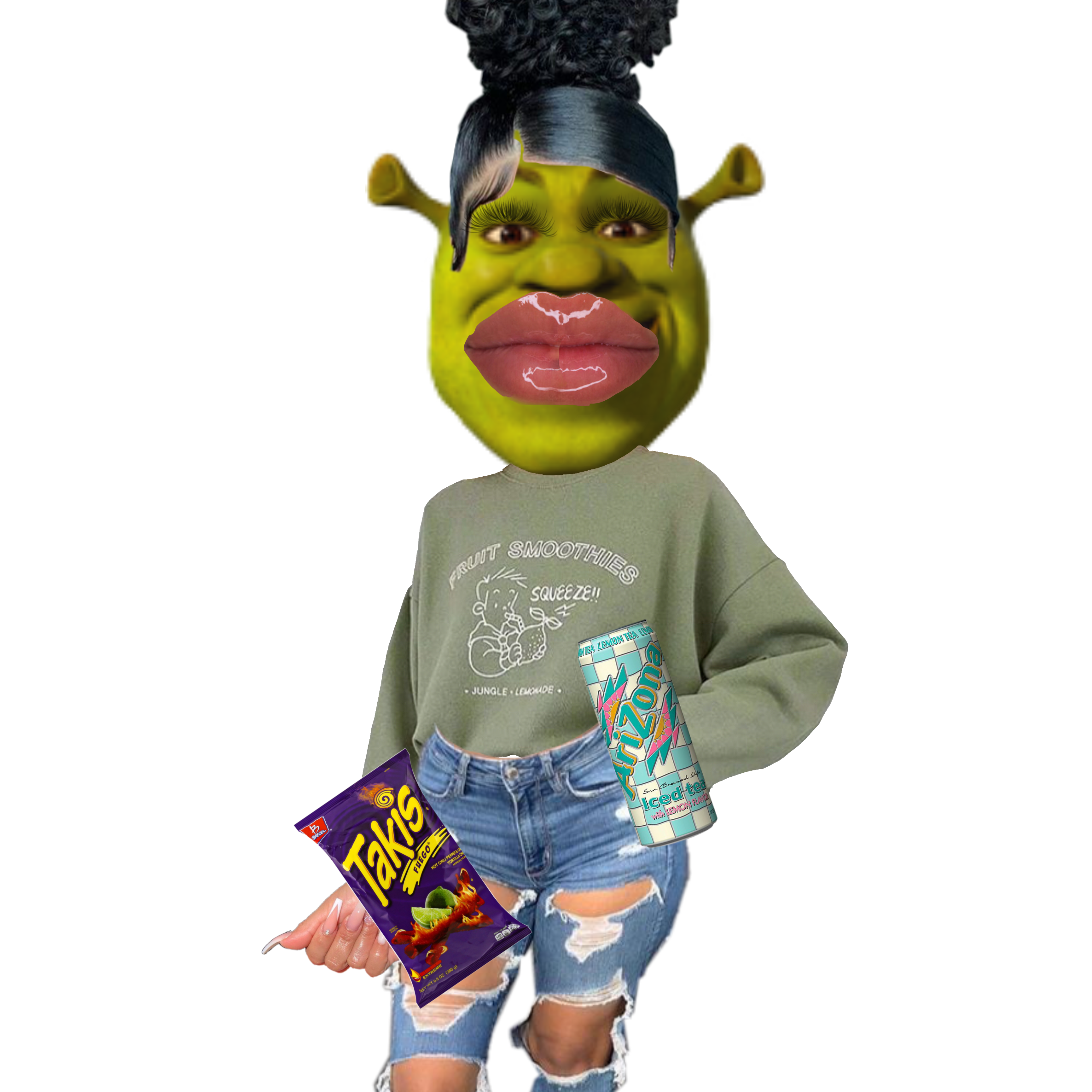 freetoedit baddie shrek My sticker