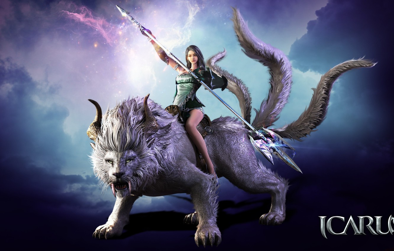 Wallpaper girl, the game, Leo, spear, Icarus image for desktop, section игры