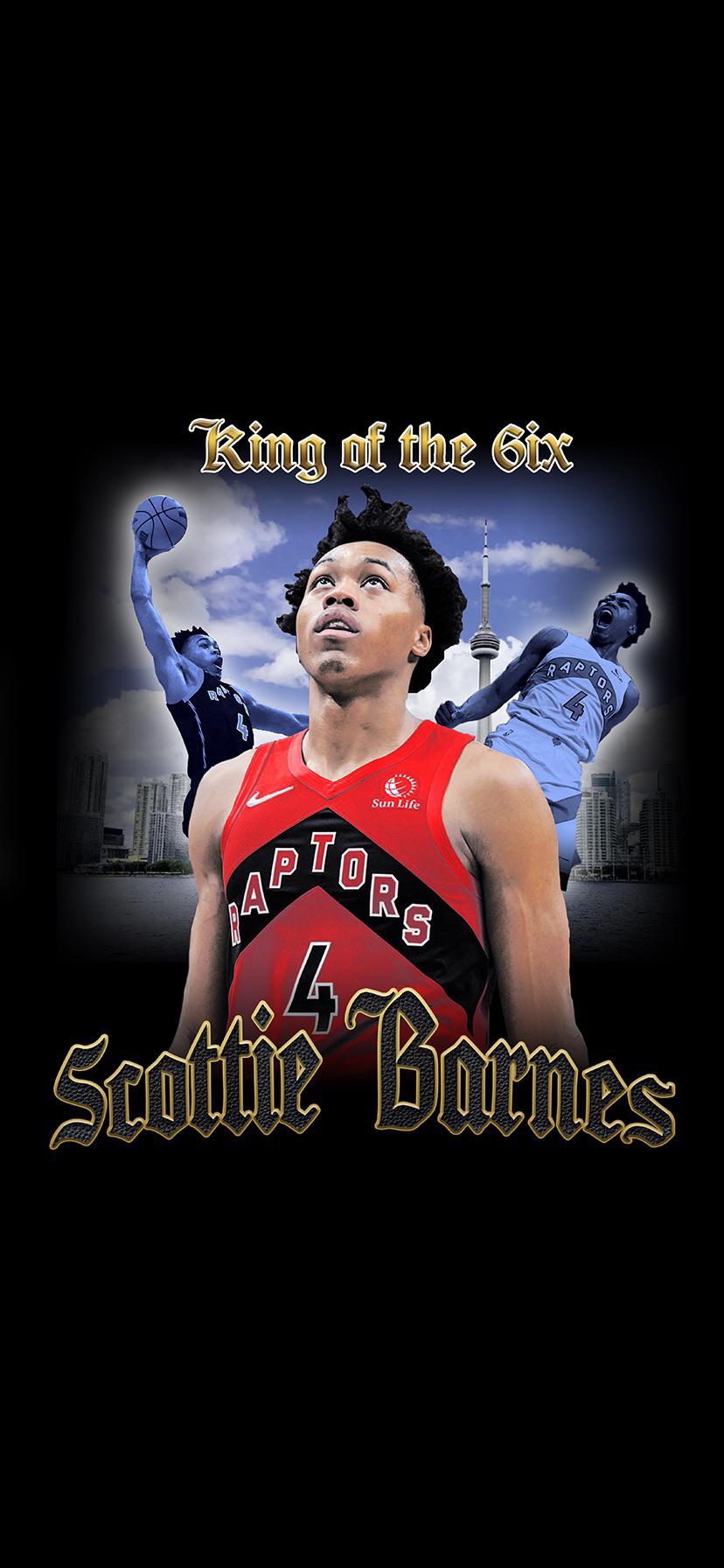 I've been practicing my photohop skills by making phone wallpaper in the style of bootleg 90s Tees I did Scottie Barnes