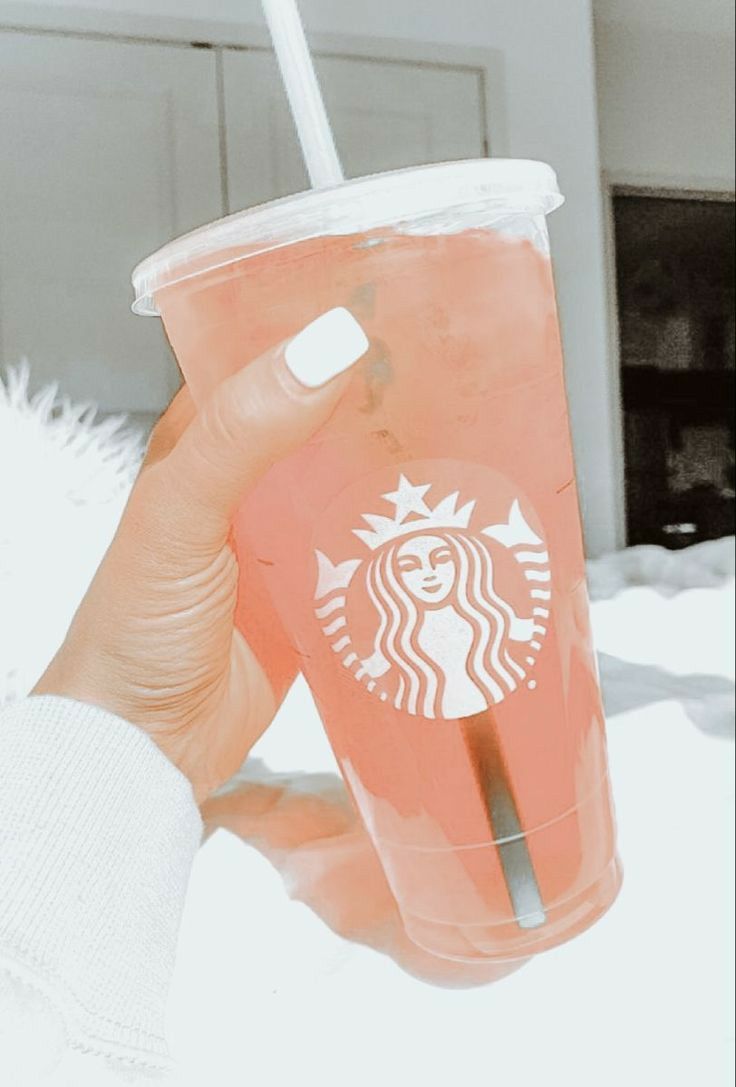 Peachy keen♛. Secret starbucks drinks, Starbucks drinks, Pink starbucks