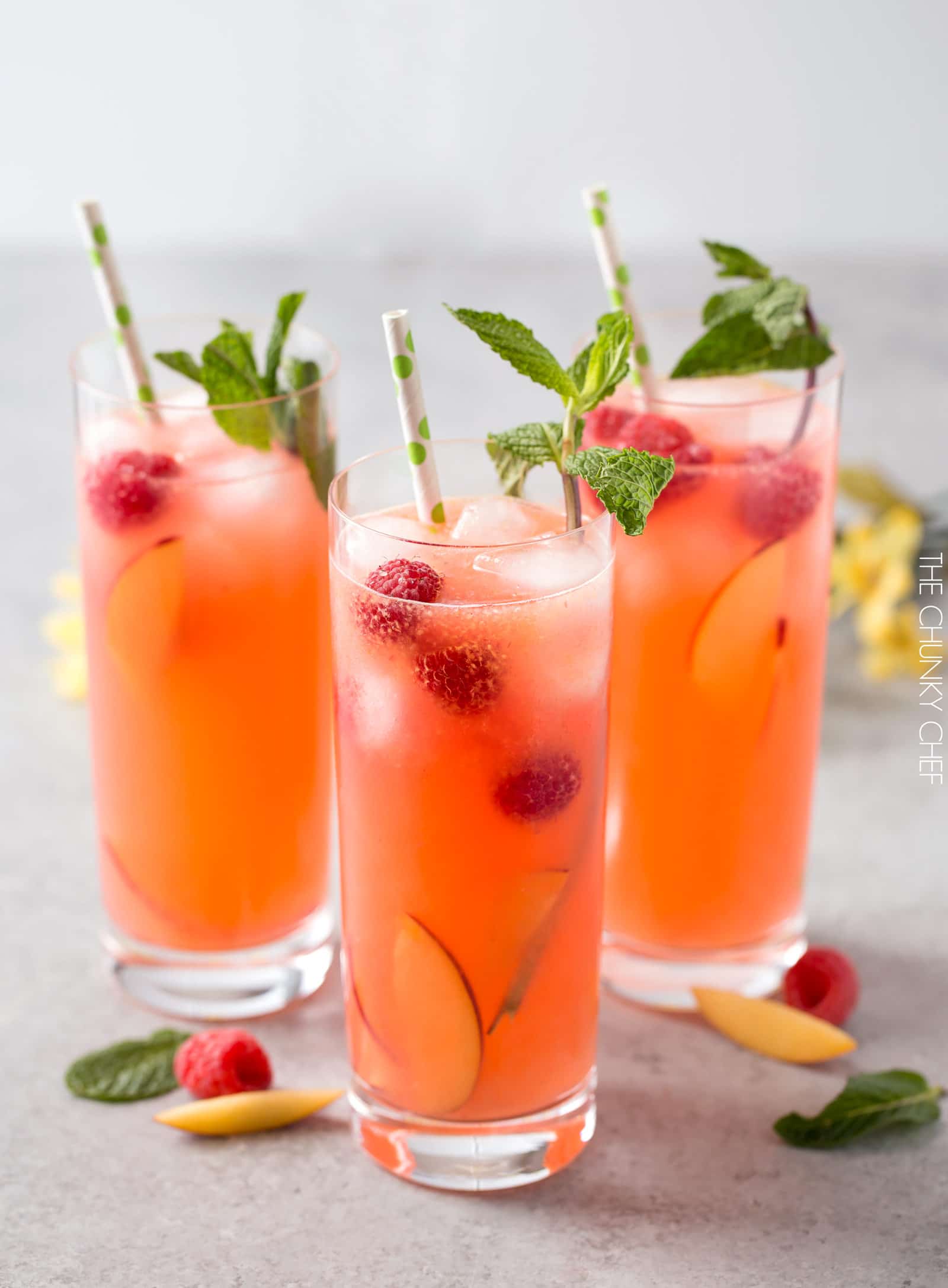 Homemade Raspberry Peach Lemonade Chunky Chef