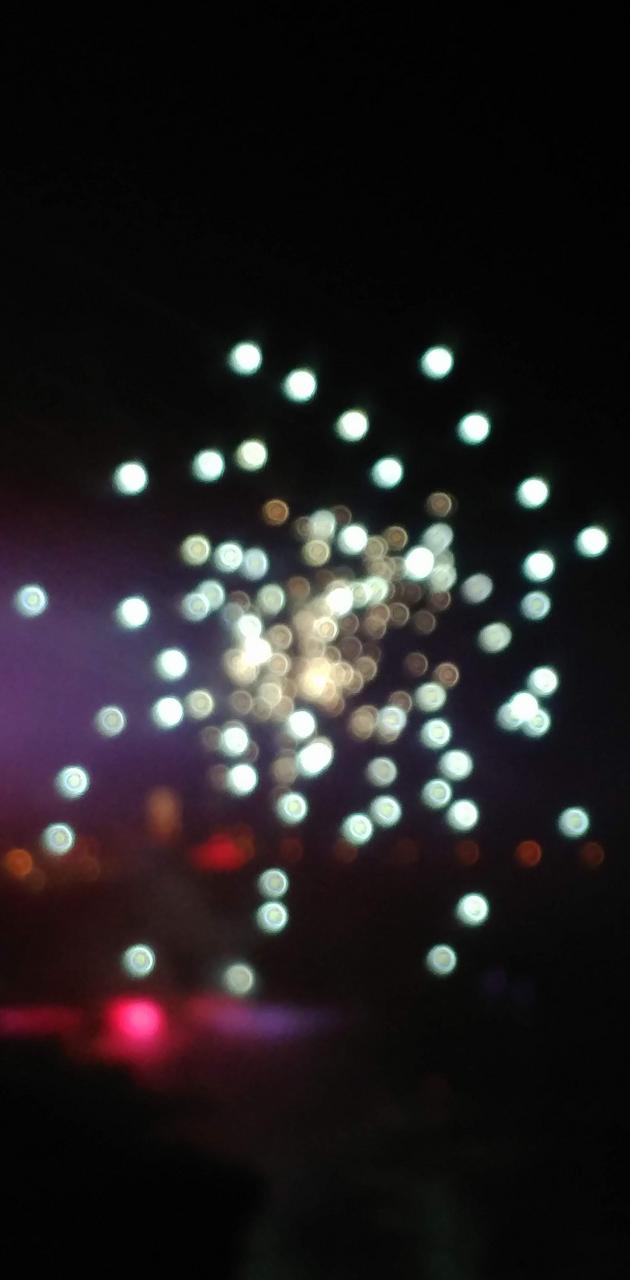 Blurry fireworks wallpaper