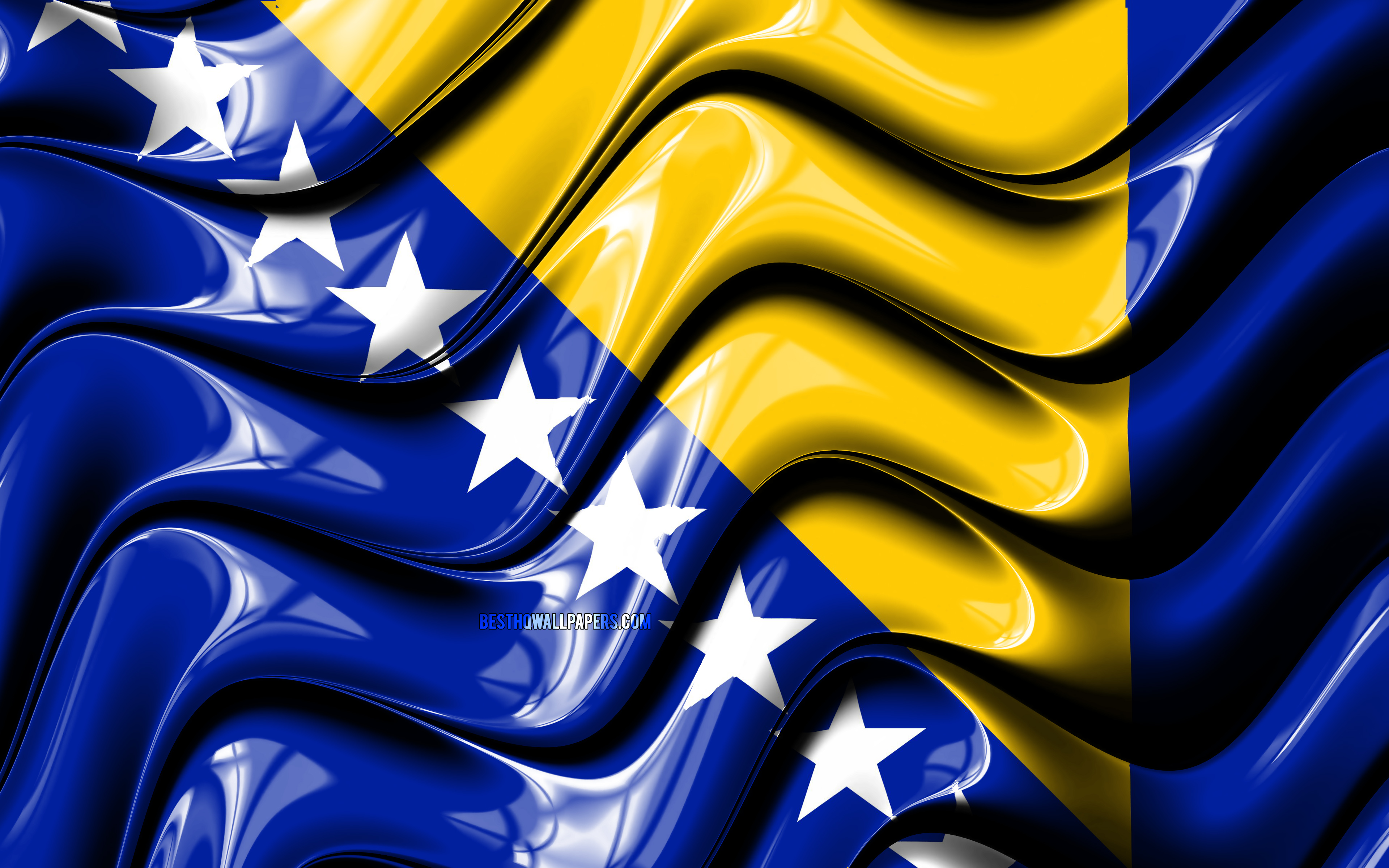 Herunterladen hintergrundbild bosnia and herzegovina flag, 4k