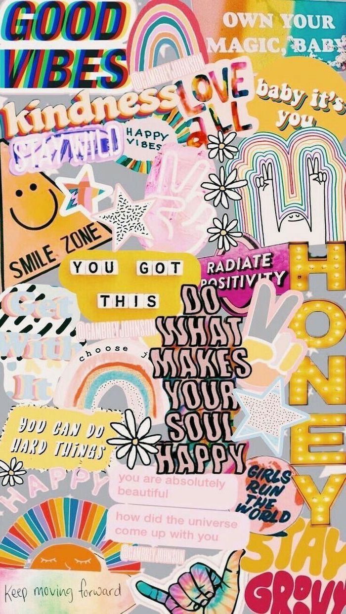 Good Vibes Photo Collage Cute Background For Girls You Got This Motivational Positive Quotes. IPhone Wallpaper Vsco, Screen Savers Wallpaper, Cute Wallpaper