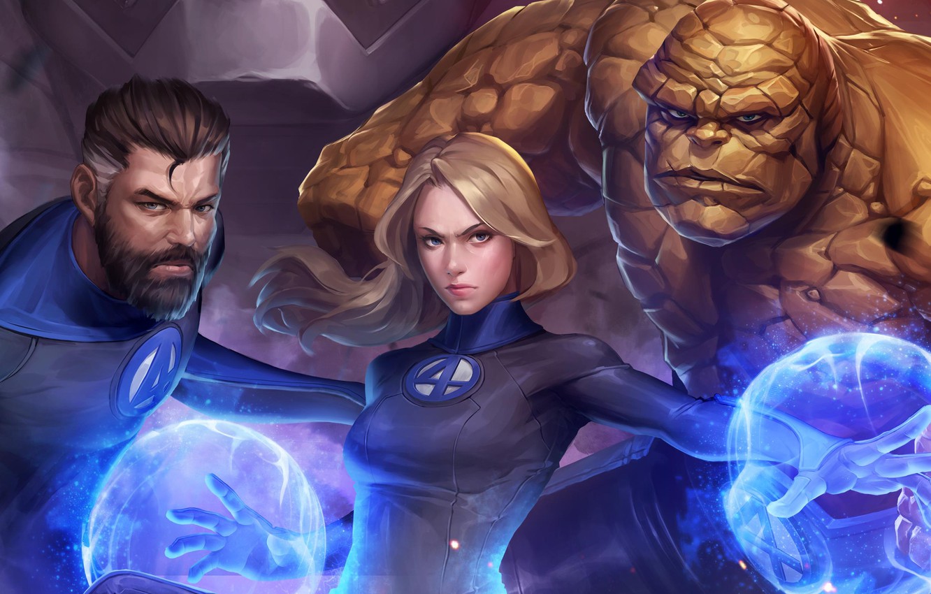 Wallpaper Jessica Alba, Mr. Fantastic, Susan Storm, Marvel comics, Ben grim, Fantastic four, Force field, Rubber man image for desktop, section фильмы