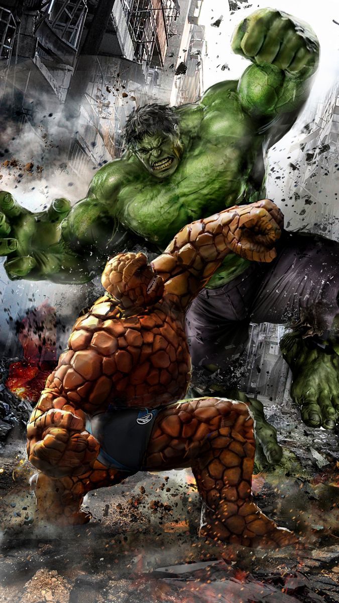 The Thing vs. Hulk by John Gallagher. Marvel superheroes, Marvel comics art, Superhero