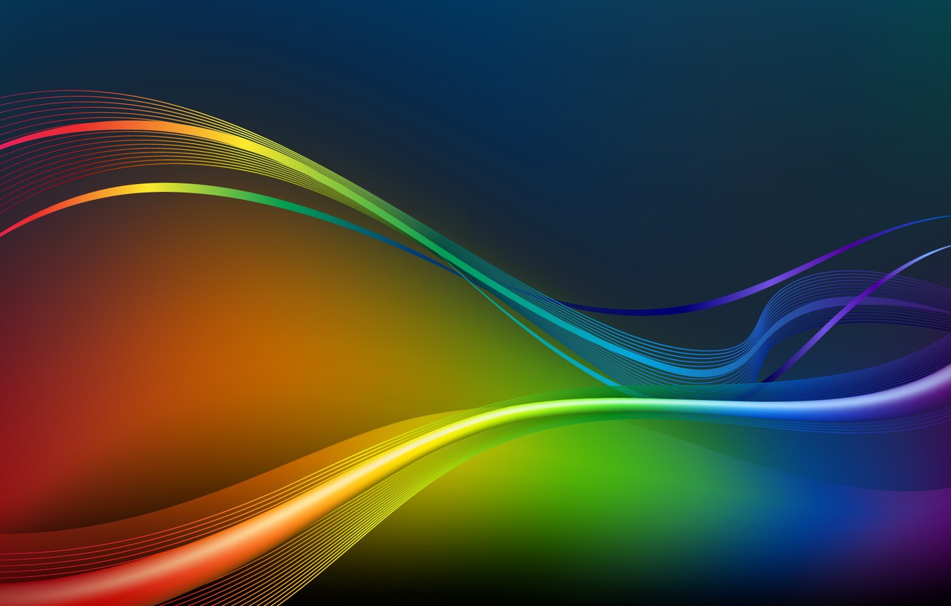 Wallpaper green, red, yellow, blue, wave energy image for desktop, section абстракции